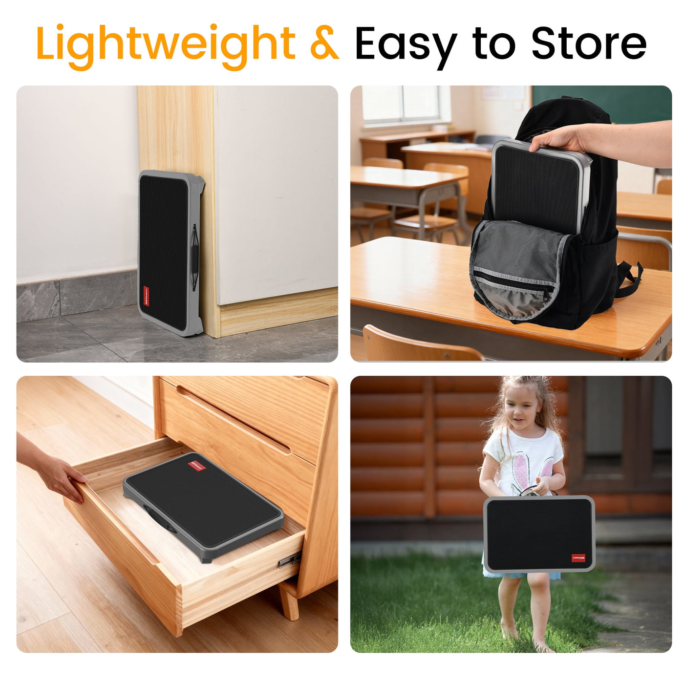 Adjustable Step Stool with A Non-slip Platform, Foldable Step Ladder with Thick Rubber Feet for Adults or Children in Kitchen, Bedroom, Office, RV