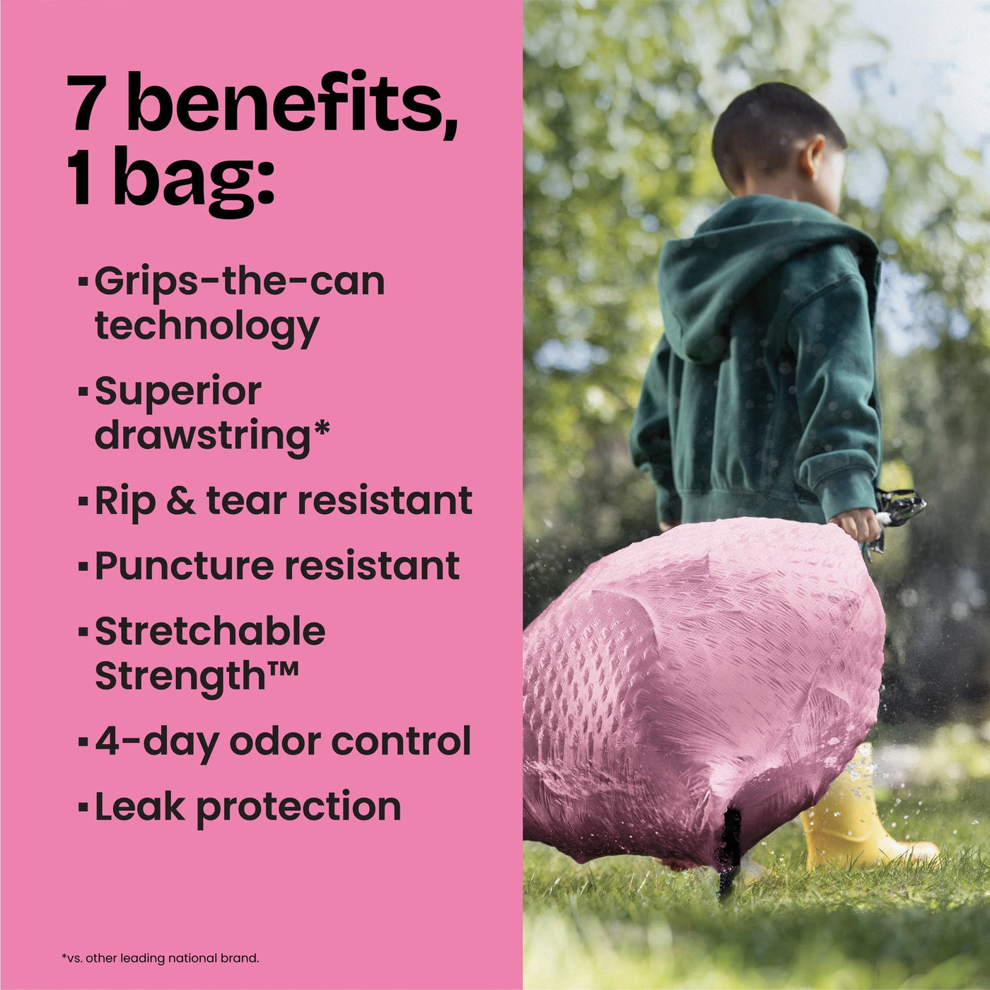 Forceflex Tall Kitchen Drawstring Trash Bags, 13 Gallon, Pink, Cherry Blossom, 120 Count, for Everyday Home Kitchen Cooking, Storage and Organization