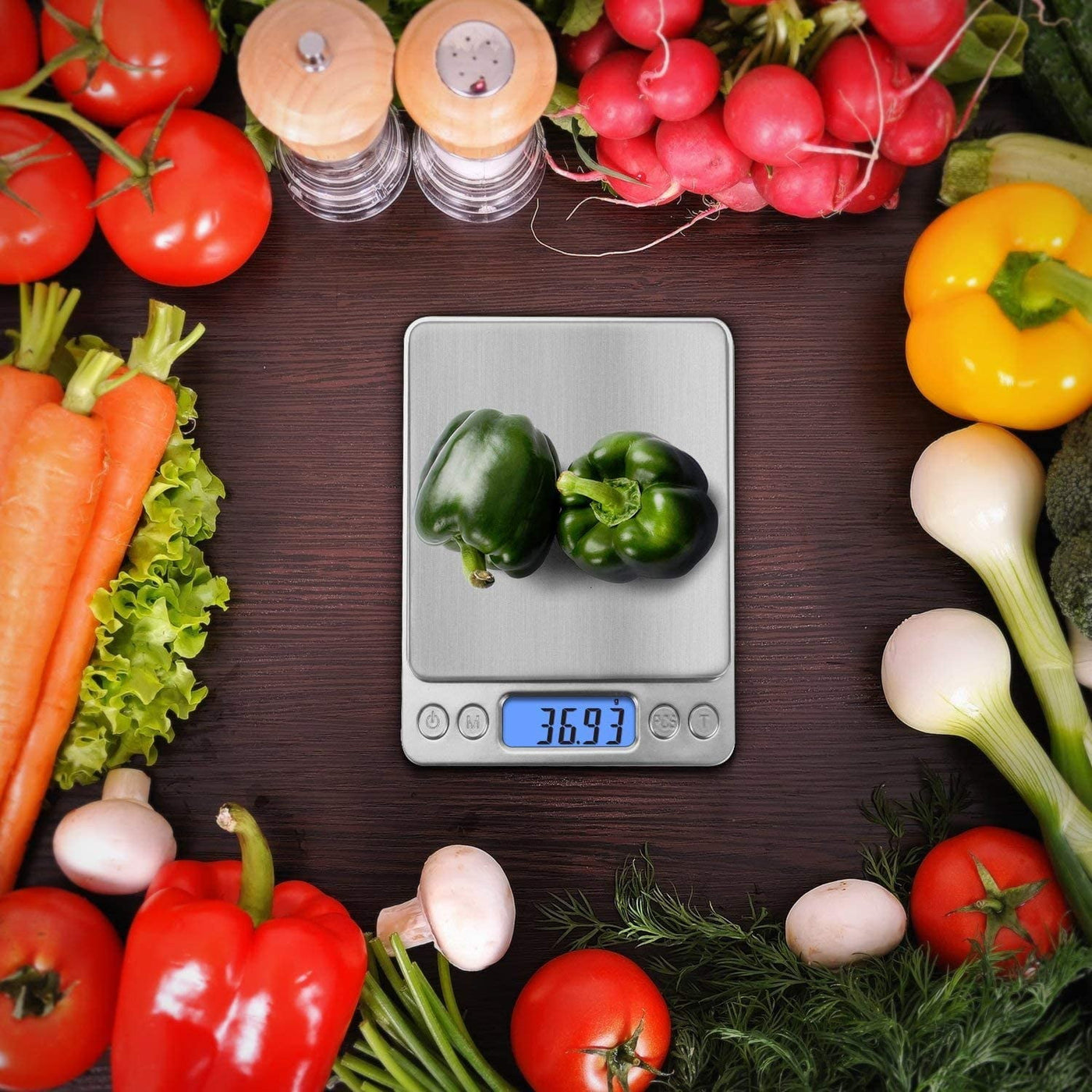 Somnr 500g/ 0.01g Small Pocket Jewelry Scale, Digital Kitchen Scale with 2 Trays, Stainless Steel Gram Scales Weight Gram and Oz, Digital Herb Scale