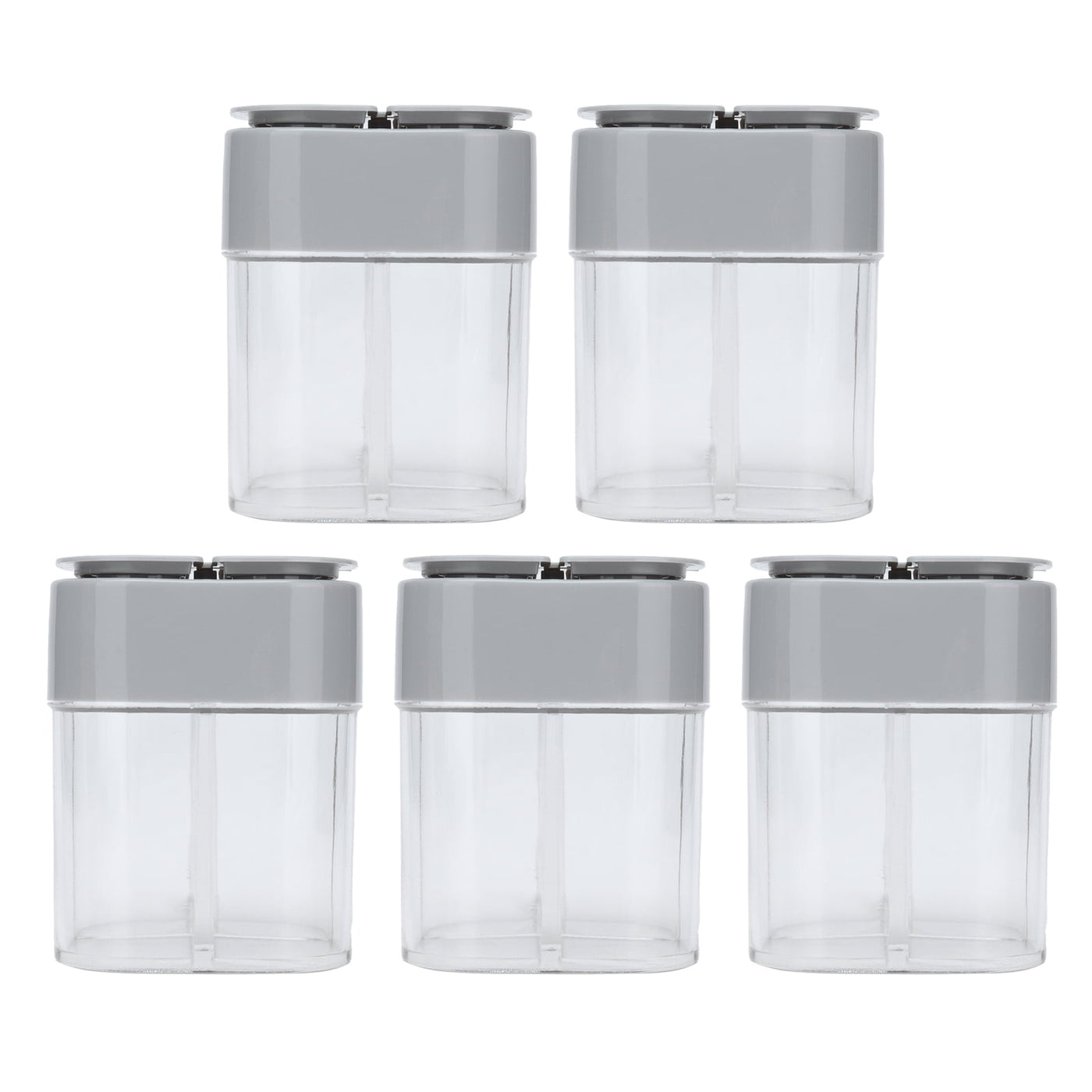 M Buder 5-Piece 4 in 1 Spice Container Set Seasoning Shaker Dispenser with Sealed Lids Space Saving Organizer Storage Box for Home Kitchen Restaurant