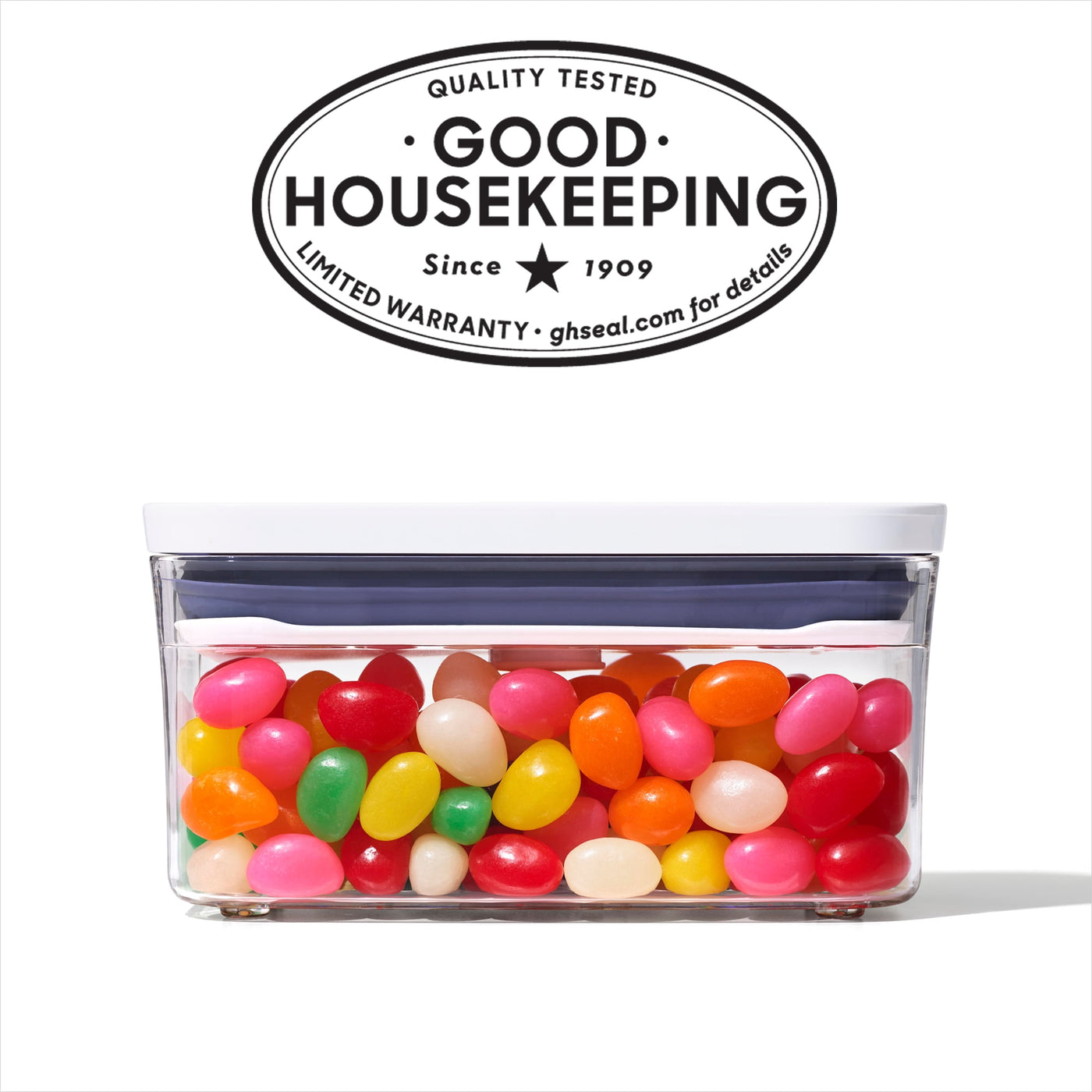 Pop Container 0.6-Qt Mini Rectangle Food Storage Container, White, for Pantry Organization, Meal Prep and Dry Food Storage