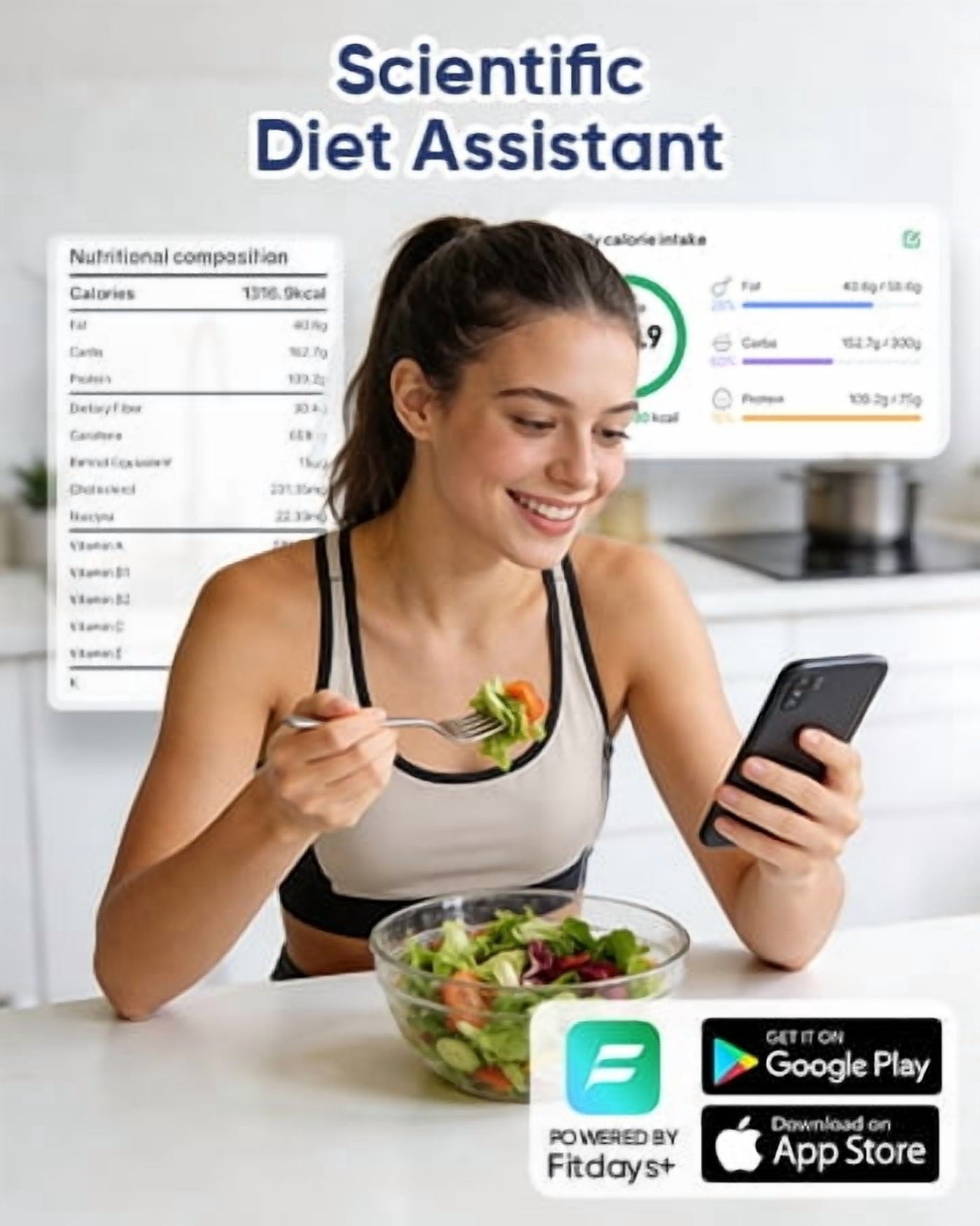 Smart Food Scale with Nutritional Calculator, Free App with 24 Nutrients Tracking, Calorie, Macro, Premium Stainless Steel Digital Food Scale for Meal