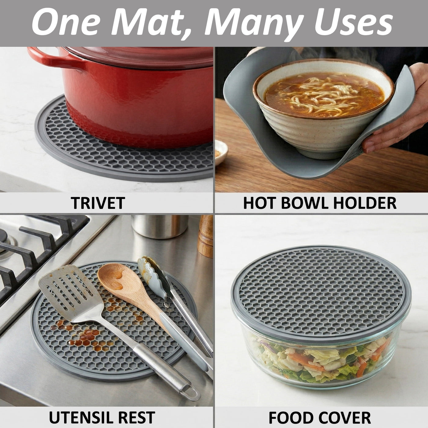 2 in 1, Microwave Splatter Cover for Food and Silicone Placemat, Collapsible and Vented Plate and Dish Cover, BPA Free Splatter Guard Lid