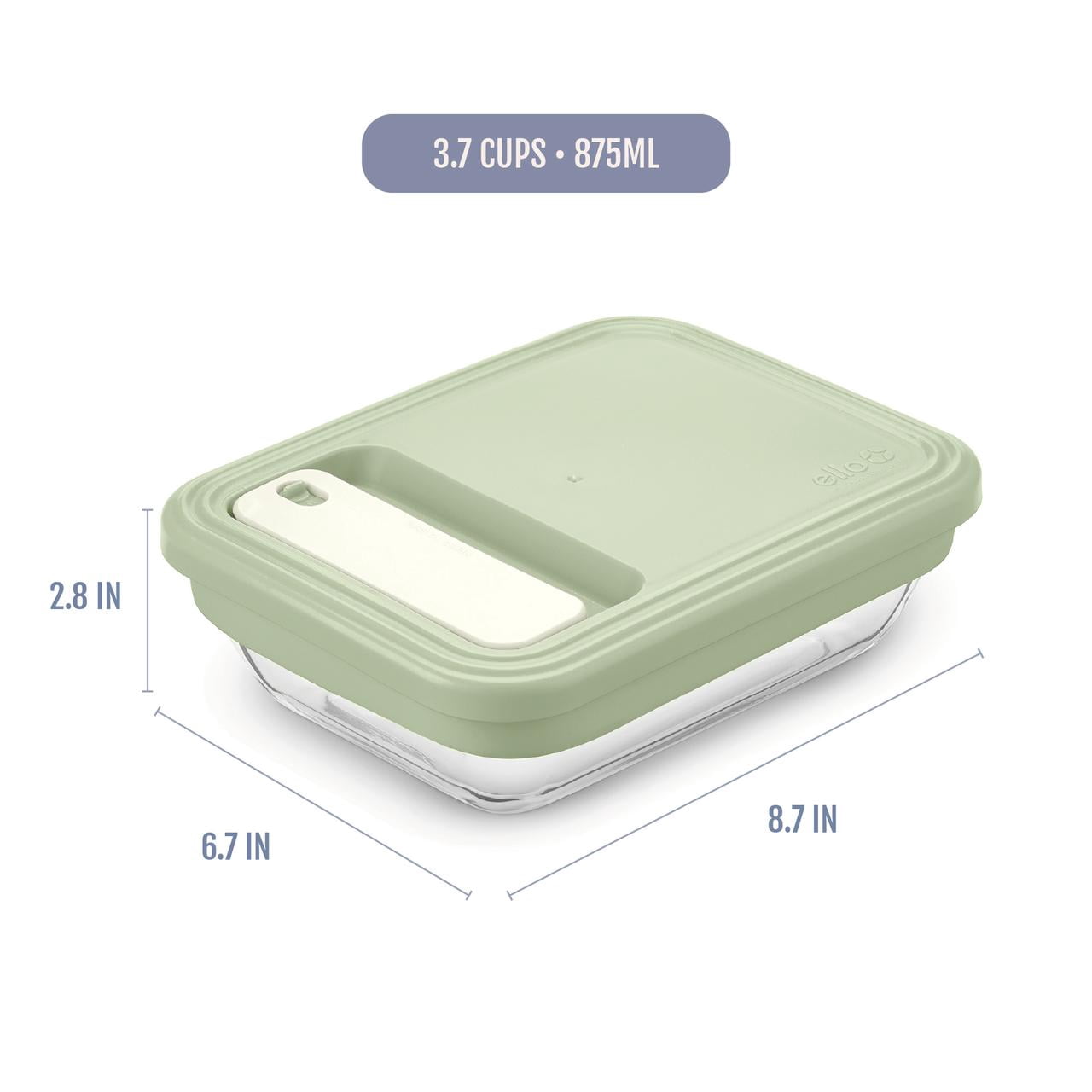 Fresh Stack Glass 3.7cup 8-Piece Meal Prep Set, Designed to Help with Everyday Organization, and Meal Preparation