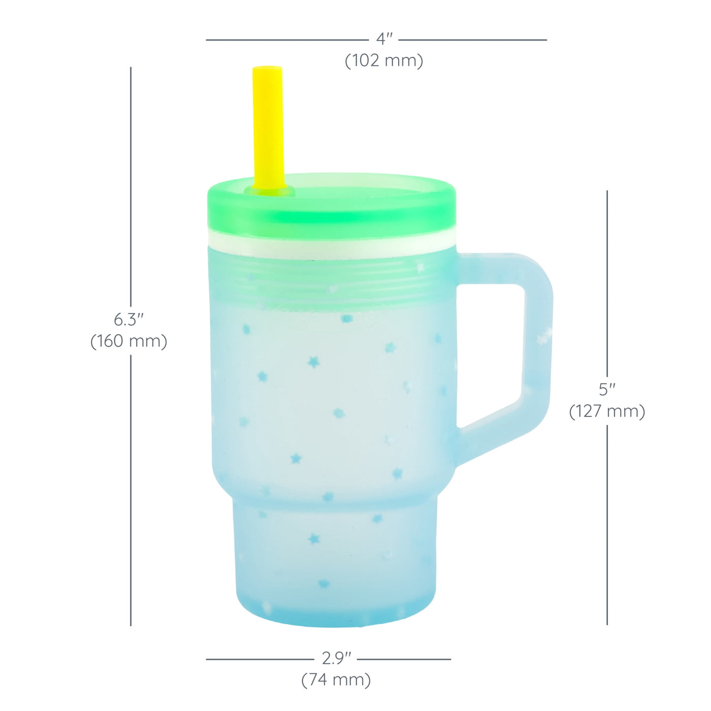 Infantino My 1st Tumbler, Toddler-friendly 9oz Training Cup with Straw and Handle, Blue Stars, for Everyday Home Kitchen Cooking