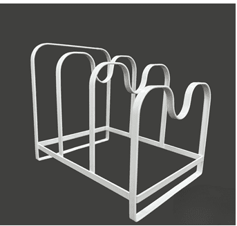 Metal Pot Lid Organizer Rack, U-shape Pan Lid Holder for Kitchen Cabinet, Countertop or Pantry Storage, White