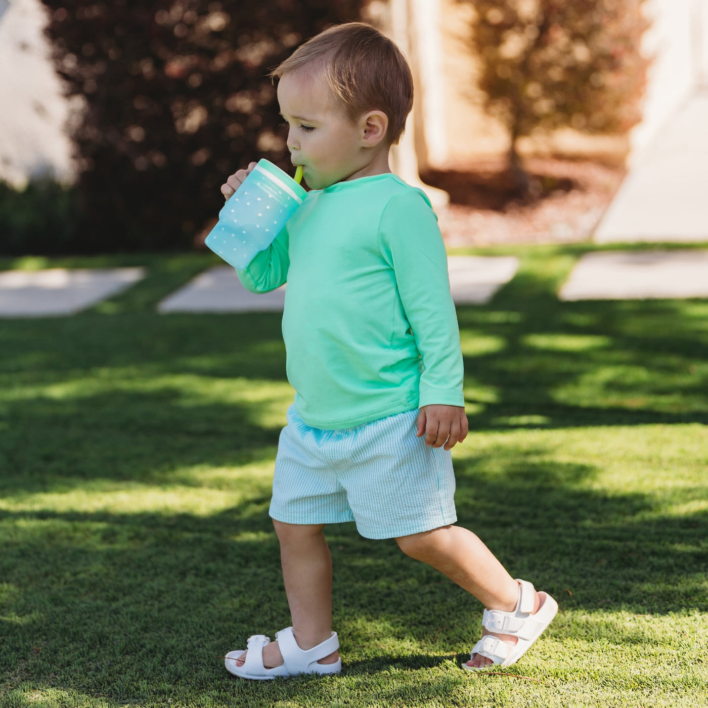 Infantino My 1st Tumbler, Toddler-friendly 9oz Training Cup with Straw and Handle, Blue Stars, for Everyday Home Kitchen Cooking