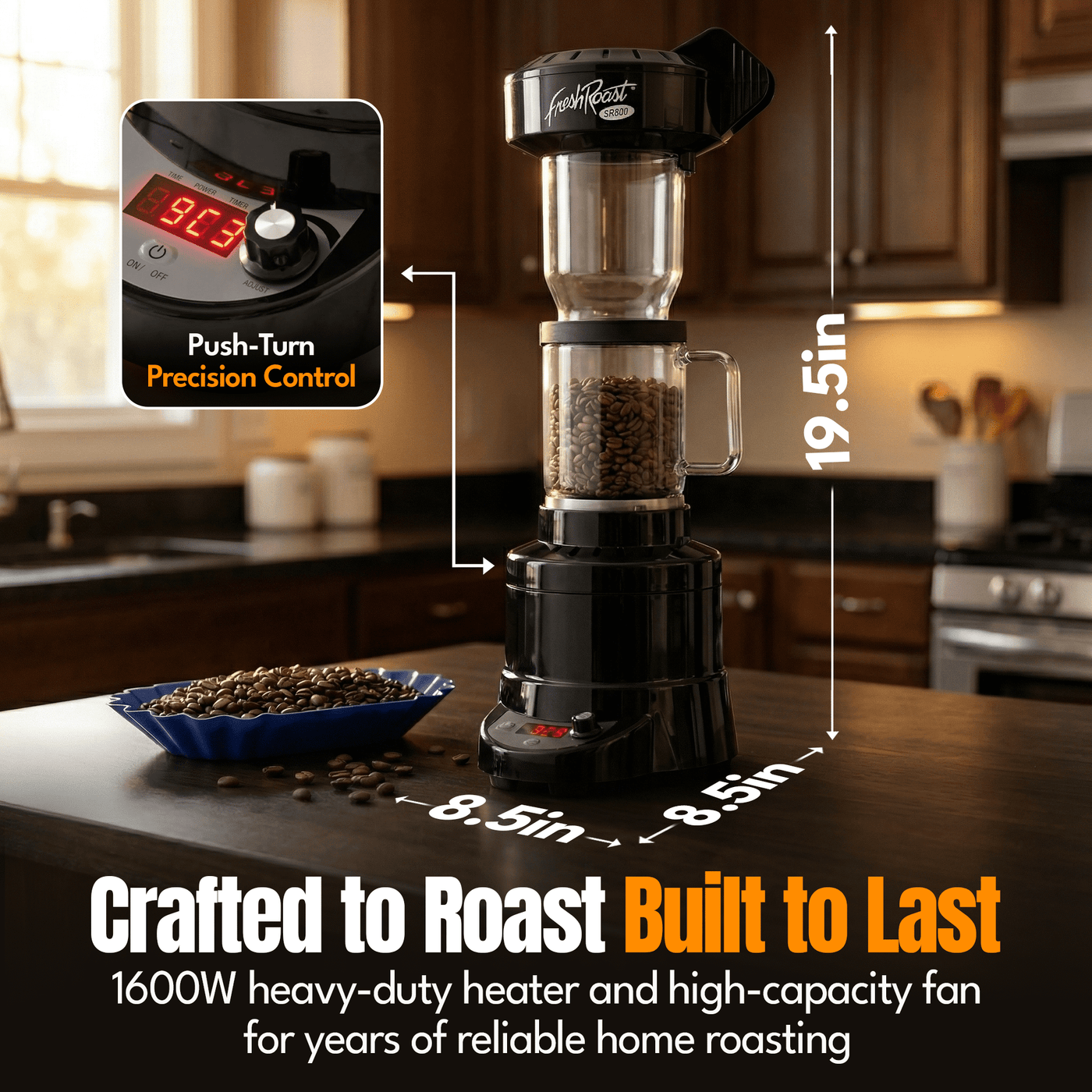 Sr800 Roasting Bundle, Ext Tube, Digital Scale, 2Lb Sample Pack, and Trays, for Accurate Kitchen, Food and Portion Weighing