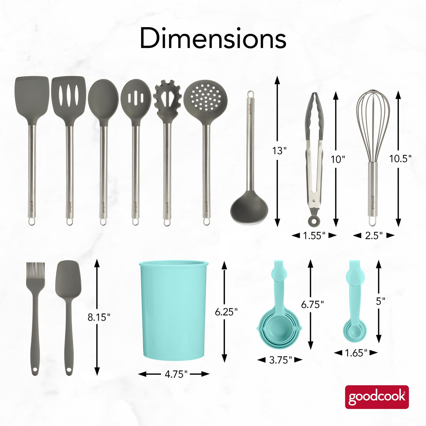 20-Piece Kitchen Tools and Gadget with Crock Set, for Everyday Home Kitchen Cooking, Storage and Organization