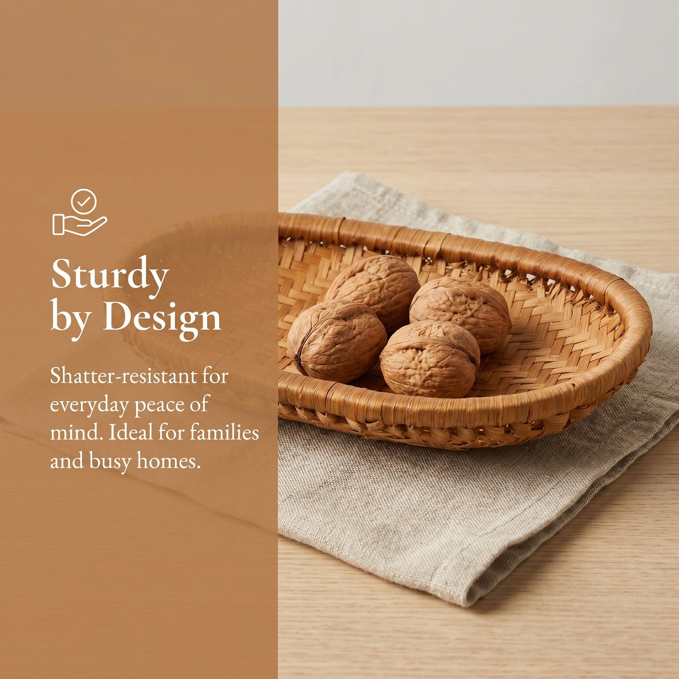 Rattan Serving Tray Woven Rectangular Bamboo Basket Brown 9.8*6.3*1.6inch, for Everyday Home Kitchen Cooking, Storage and Organization