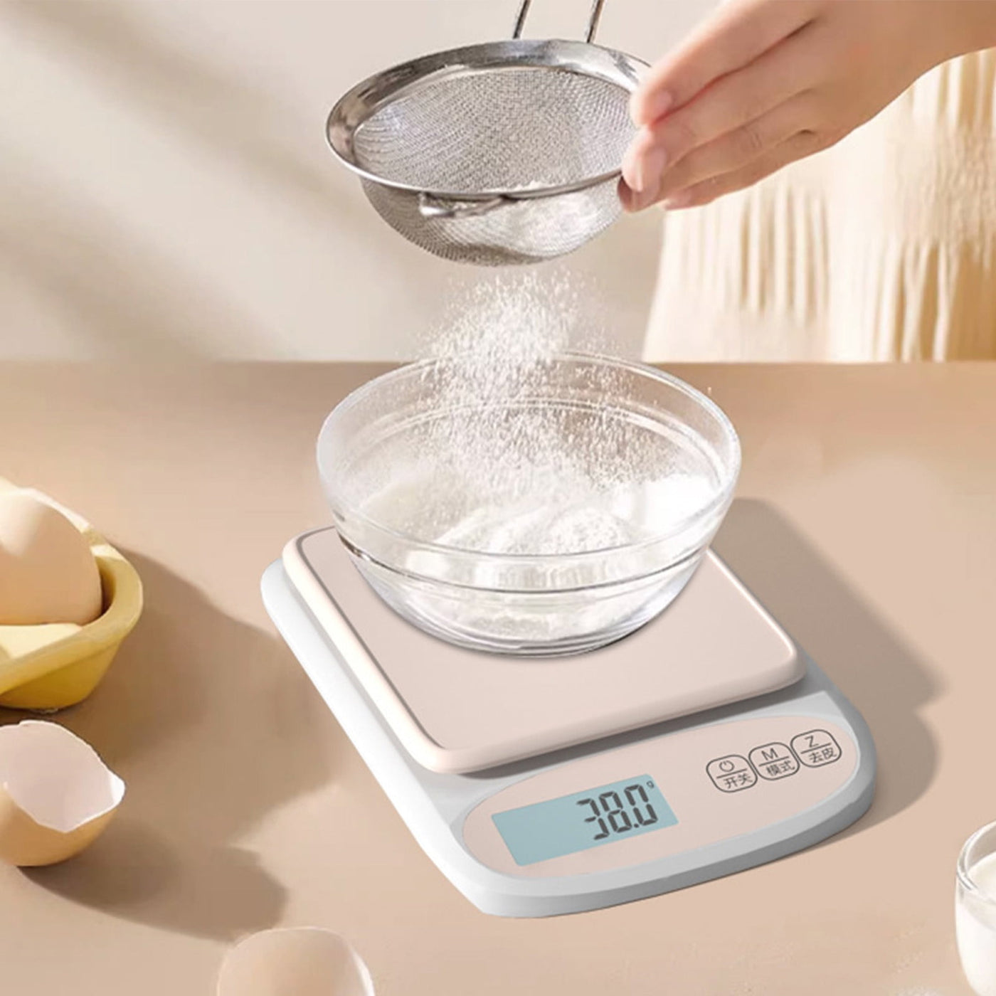 Kitchen Scale 0.1g Precision | Compact Pink Digital Food Weighing Scale | 6000g Capacity | Plastic Mini Coffee Ingredient Baking Scale | 20x15x3cm |