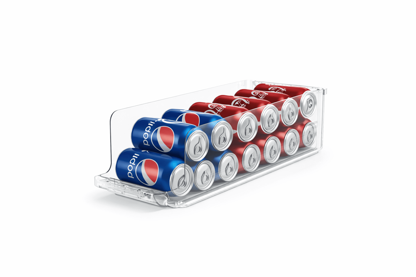 Clear Expandable Drink Fridge Organizer, Made for Kitchen Organization and Drink Storage, Soda and Can Fridge Storage