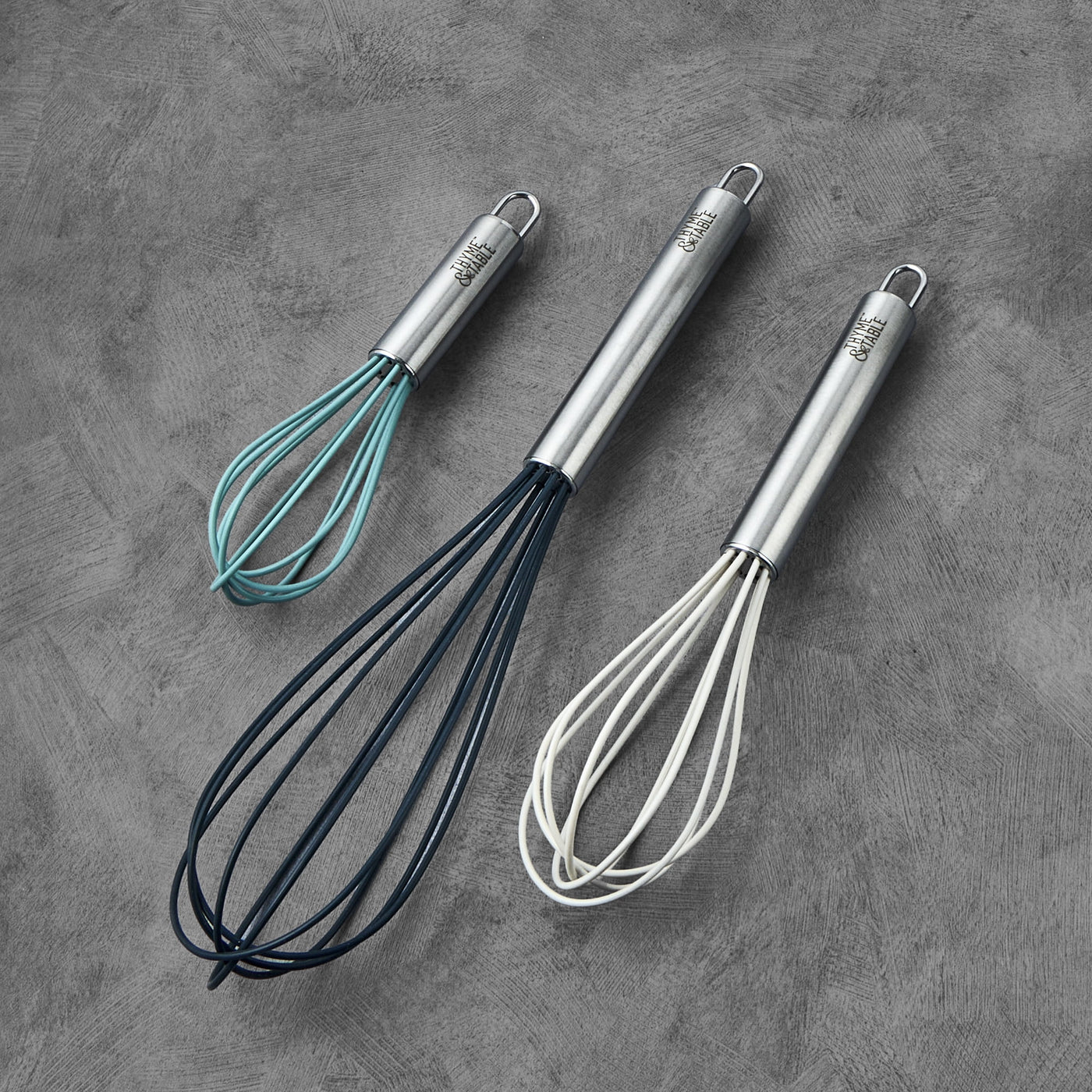 3-Piece Silicone Whisk Set, Multi Size, for Cooking, Mixing, Serving and Nonstick Cookware, Durable Design for Daily Home Use