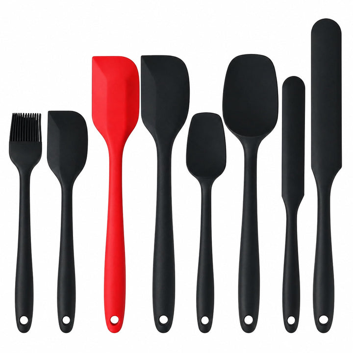 8-Piece BPA-FREE Silicone Spatula Set, Kitchen Scraper Utensils for Baking, Mixing, Cooking and Nonstick Cookware