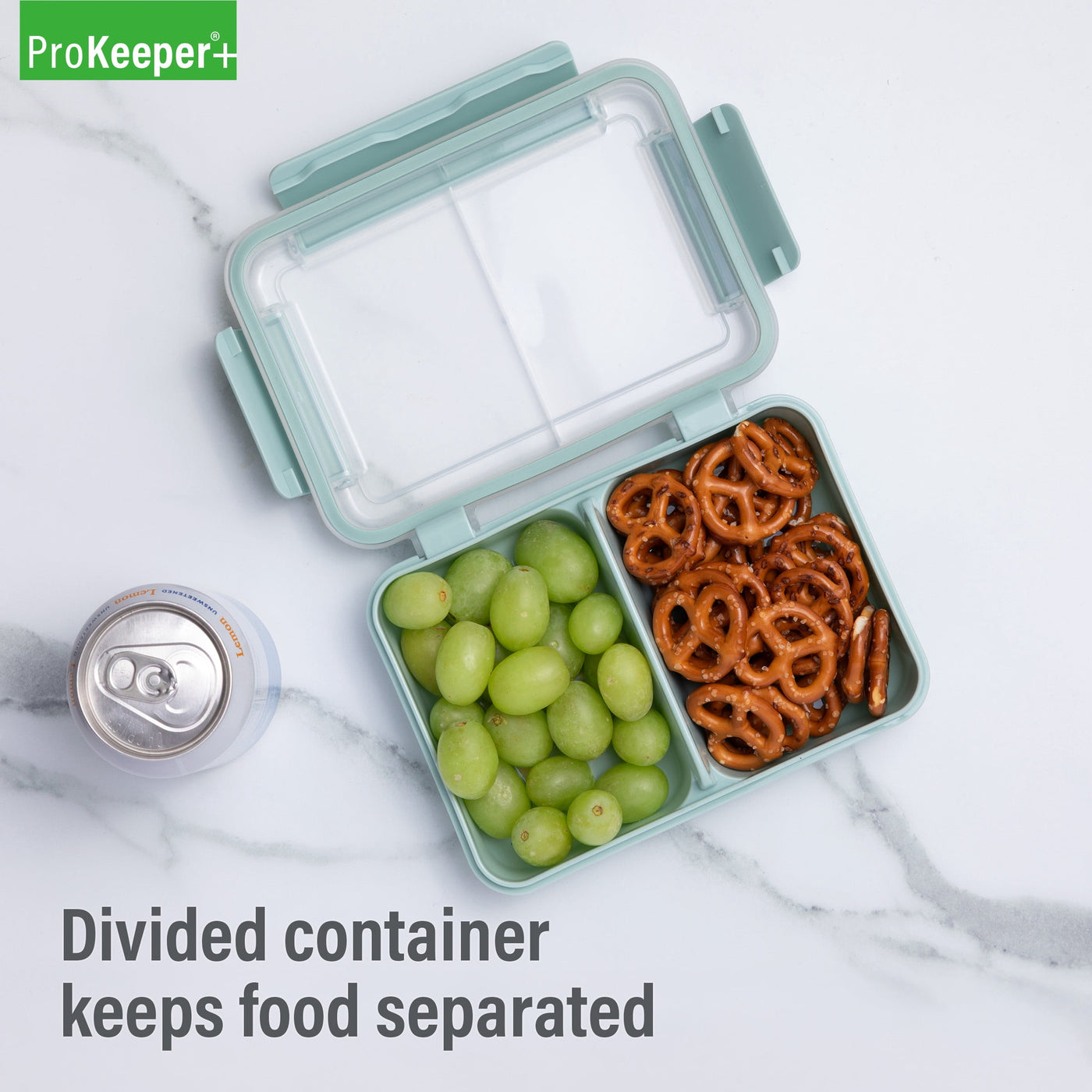 + Small Split to Go Plastic Food Container, for Pantry Organization, Meal Prep and Dry Food Storage, Durable Design for Daily Home Use