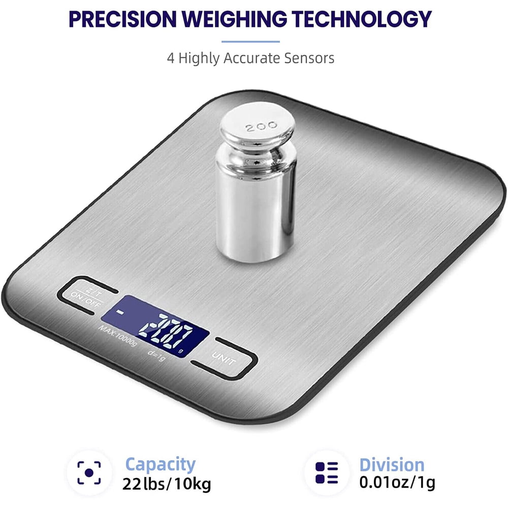 Digital Food Scale, 22lb Kitchen Scales Grams and Ounces for Weight Loss, Cooking, for Accurate Kitchen, Food and Portion Weighing