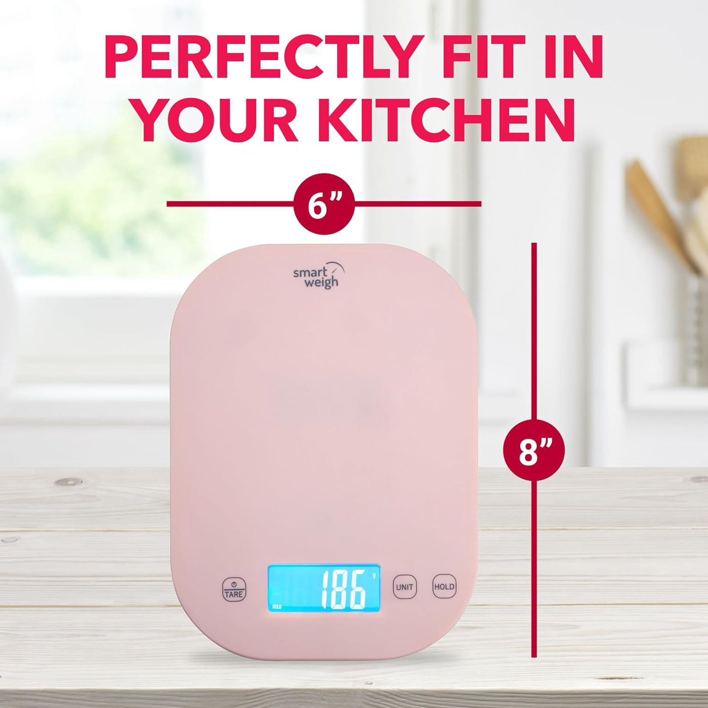 Smart Weigh Digital Food Scale Grams and Ounces, Sound Beep Feedback for Meal Prep Scale for Calorie Counting Cooking Necessity, Pink