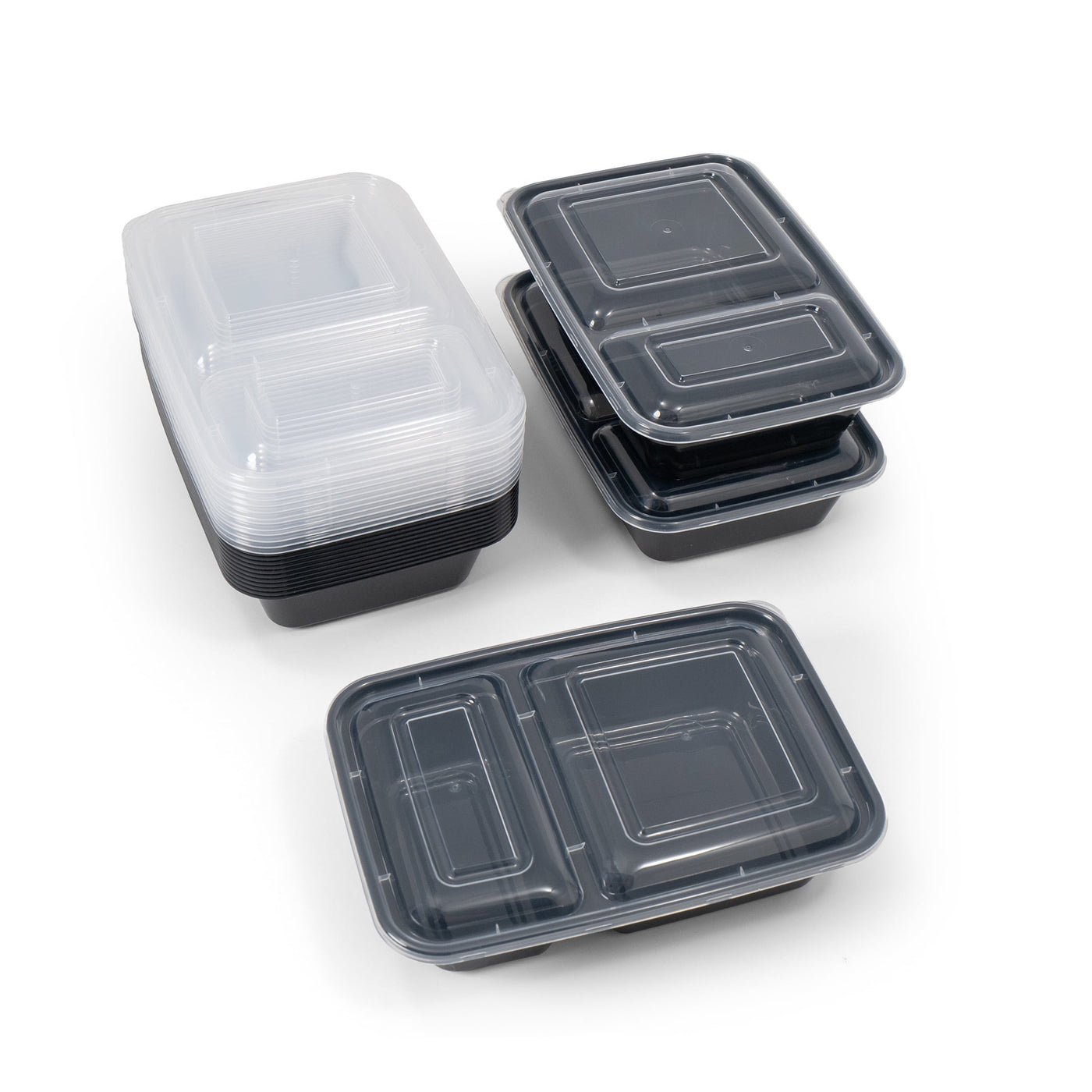 30-Piece (15 Containers + 15 Lids) with 2-Compartment Meal Prep, Bpa-free, Leak-resistant, Microwave and Dishwasher Safe