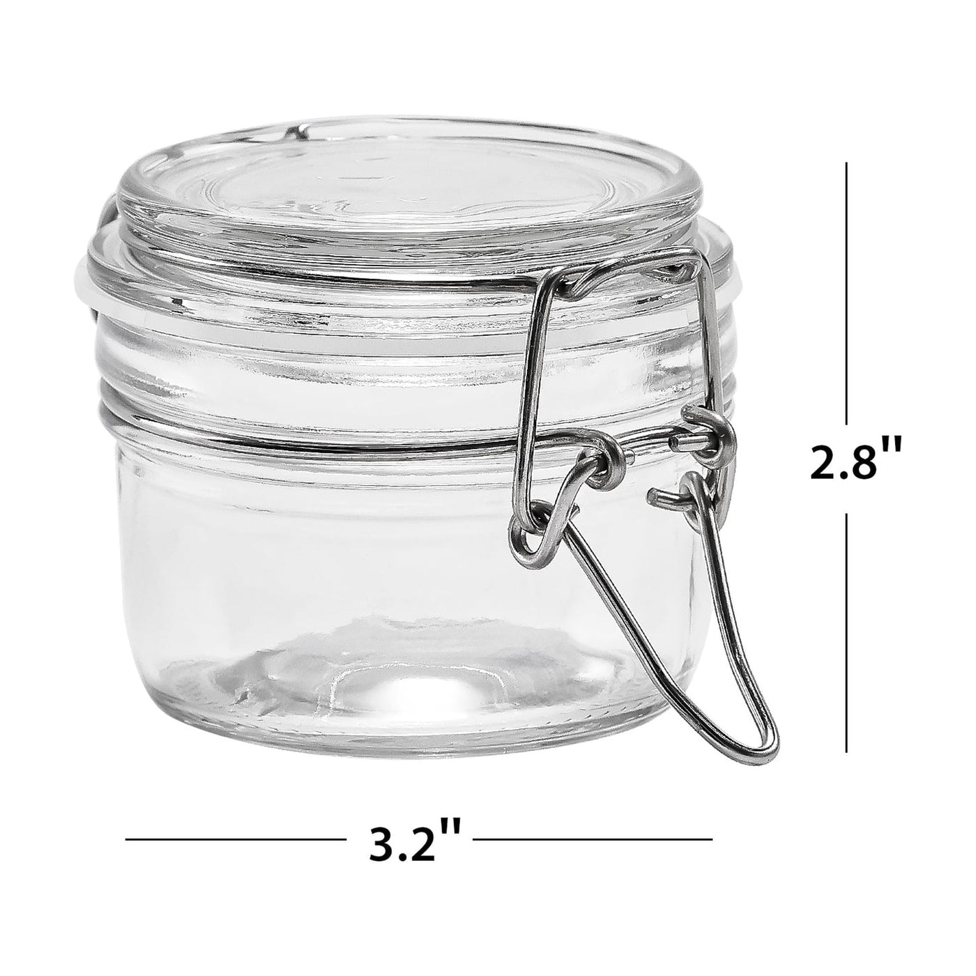 (2-pack) Glass Airtight Food Storage Jar with Lid, Clear Cereal and Dry Food Storage Container for Kitchen Pantry Organization