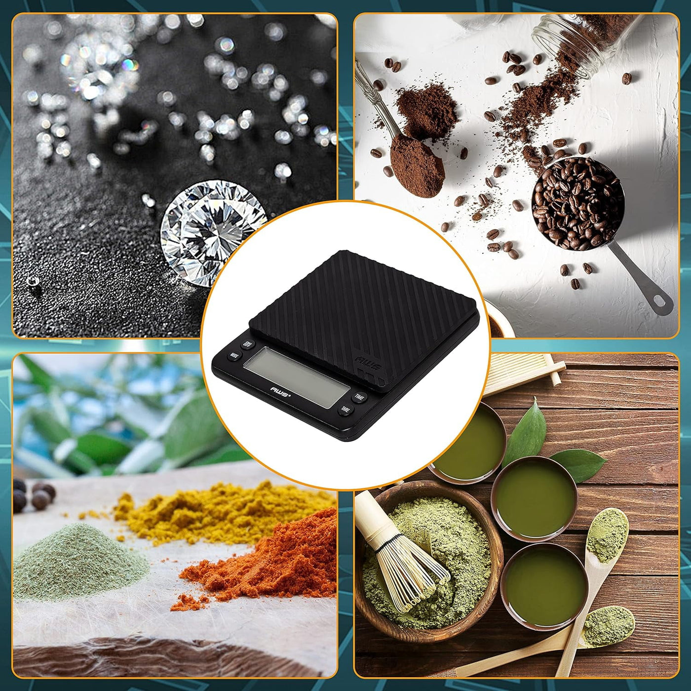 Digital Coffee Scale with Back-lit Lcd, 3000g, for Accurate Kitchen, Food and Portion Weighing, Durable Design for Daily Home Use