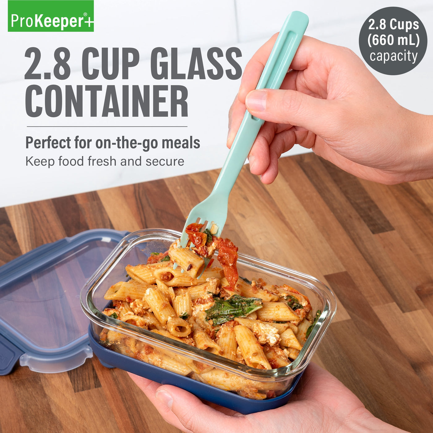 + 2.8 Cup Glass Food Storage Container with Silicone Base, Well Suited to Refrigerator Organization, for Pantry Organization