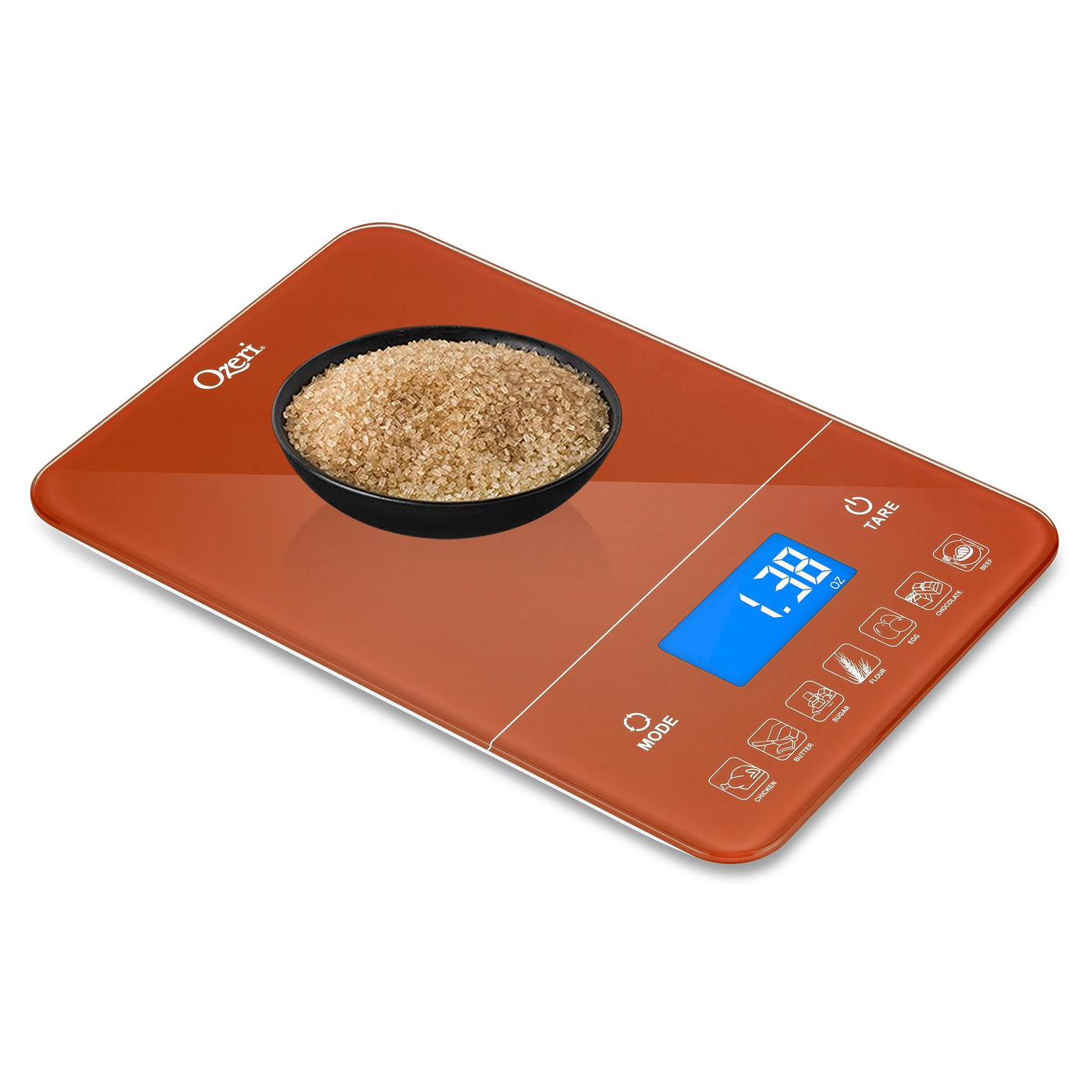 Touch Iii 22 Lbs. (10 Kg) Digital Kitchen Scale with Calorie Counter, in Tempered Glass, for Accurate Kitchen, Food and Portion Weighing