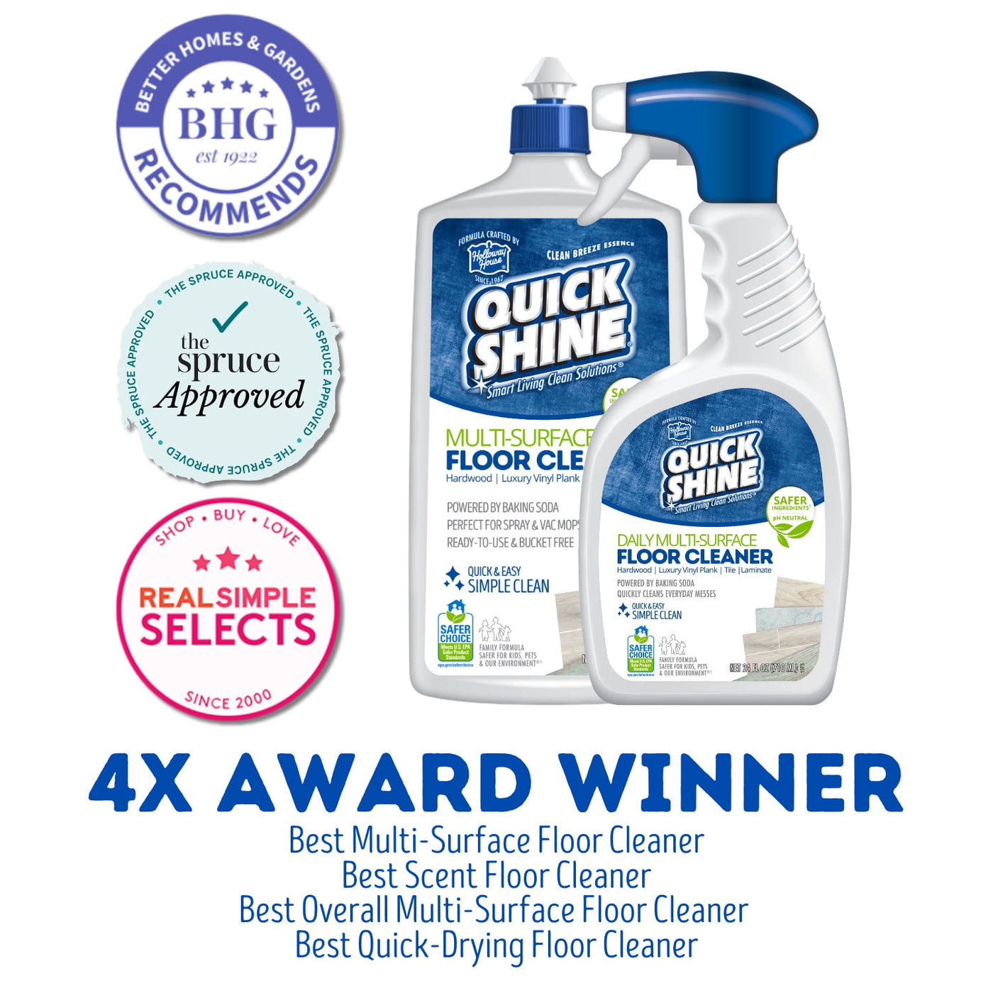 Multi-surface Floor Cleaner, Ready-to-use, Pfas-free and Safer Choice, Fresh Scent 54oz (2-27oz Bottles)