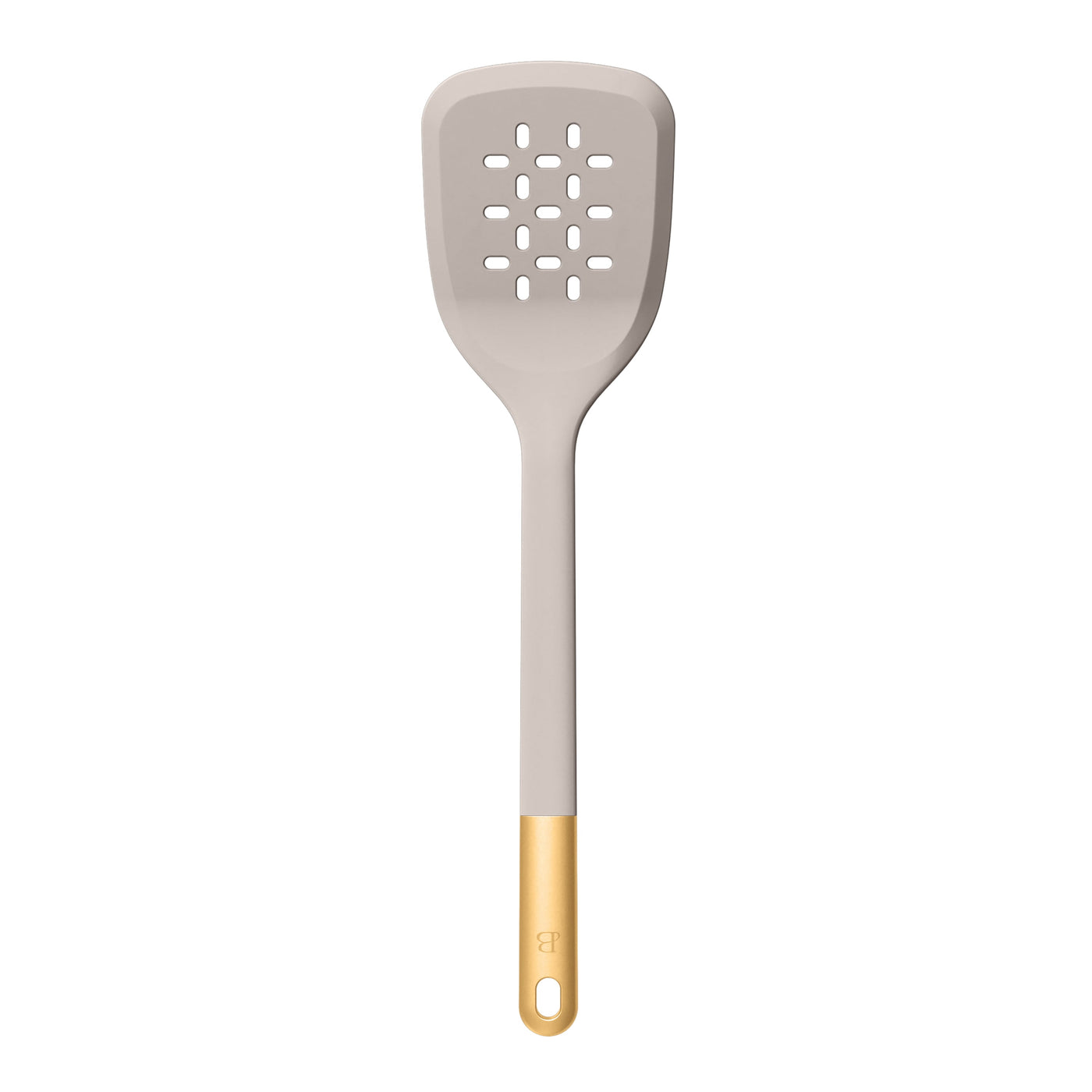 Beautiful 6-Piece Silicone Kitchen Utensil Tool Set with Rotating Rack By, Porcini Taupe, for Cooking, Mixing, Serving and Nonstick Cookware