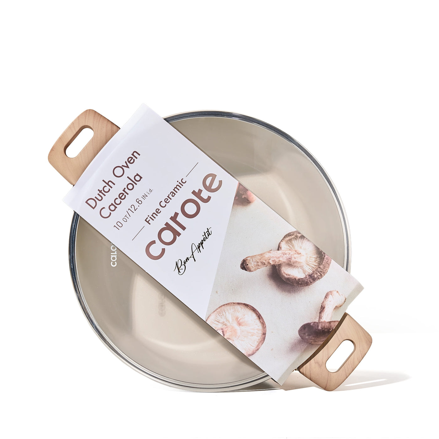 Nonstick Ceramic Nonstick Dutch Oven, Non Toxic Stockpot with Lid, Easy to Clean, All Stoves Compatible, 10QT, Taupe