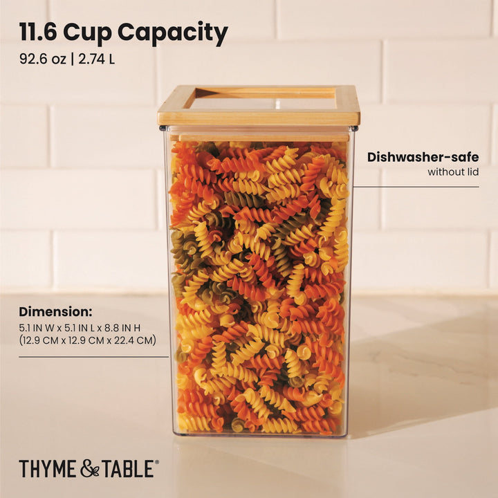 11.6-Cup Pantry Food Container with Durable Bamboo Lid, for Pantry Organization, Meal Prep and Dry Food Storage