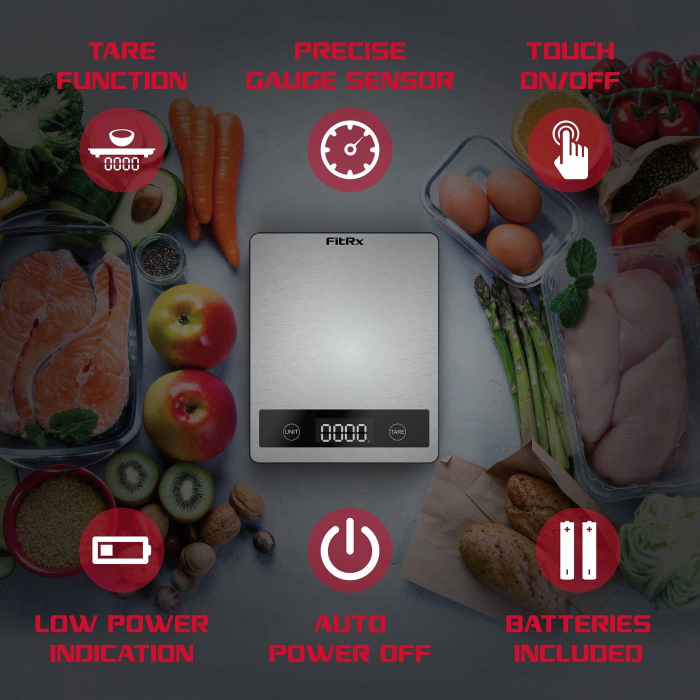 Precision Food Scale, Stainless Steel Digital Kitchen Scale, Up to 11lb, for Accurate Kitchen, Food and Portion Weighing