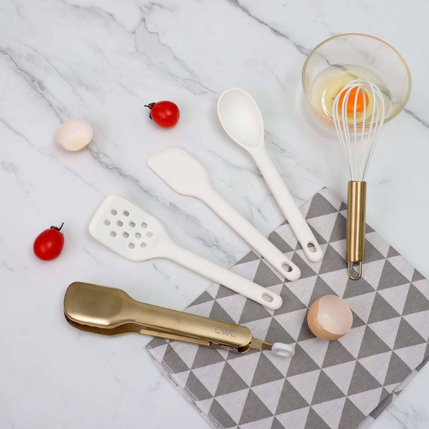 Cook with Color 5-Piece Mini Silicone Utensil Set, Durable and Nonstick Safe, for Cooking, Mixing, Serving and Nonstick Cookware