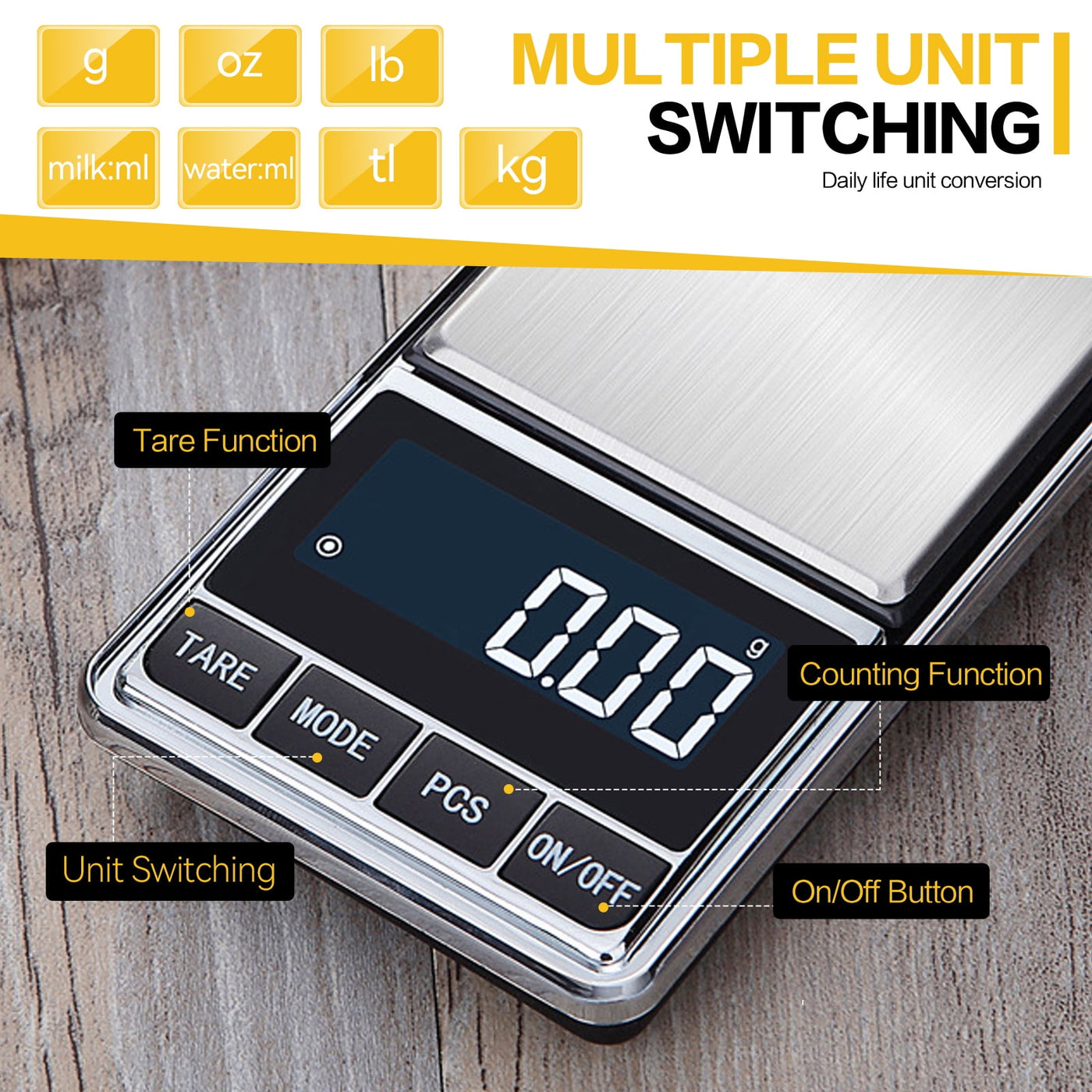 Egoelife Pocket Scale 500g/0.01g High Precision Scale Portable Digital Kitchen Scale Pocket Scale for Gold Jewelry Food Scale Mini Gram Scale with