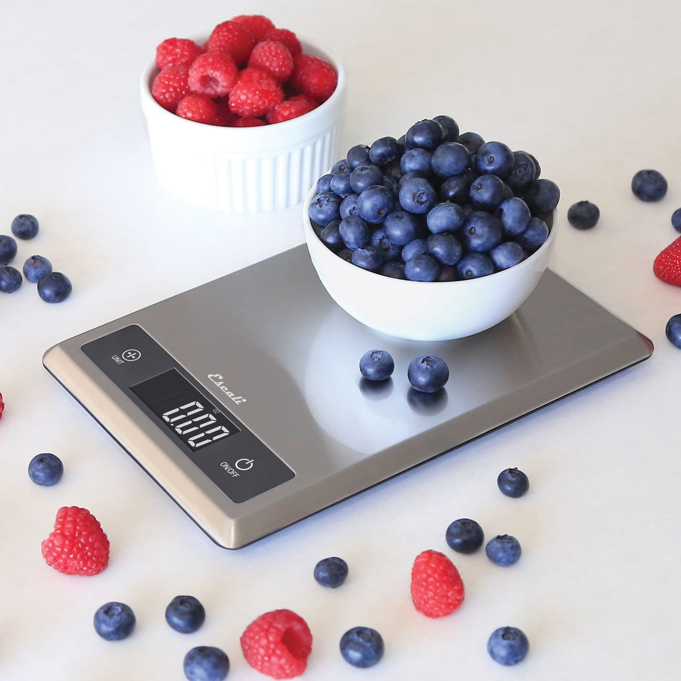 T115s Ultra Thin Kitchen, Office, Herb Scale, Tare Functionality, LCD Digital Display, 11lb Capacity, Silver