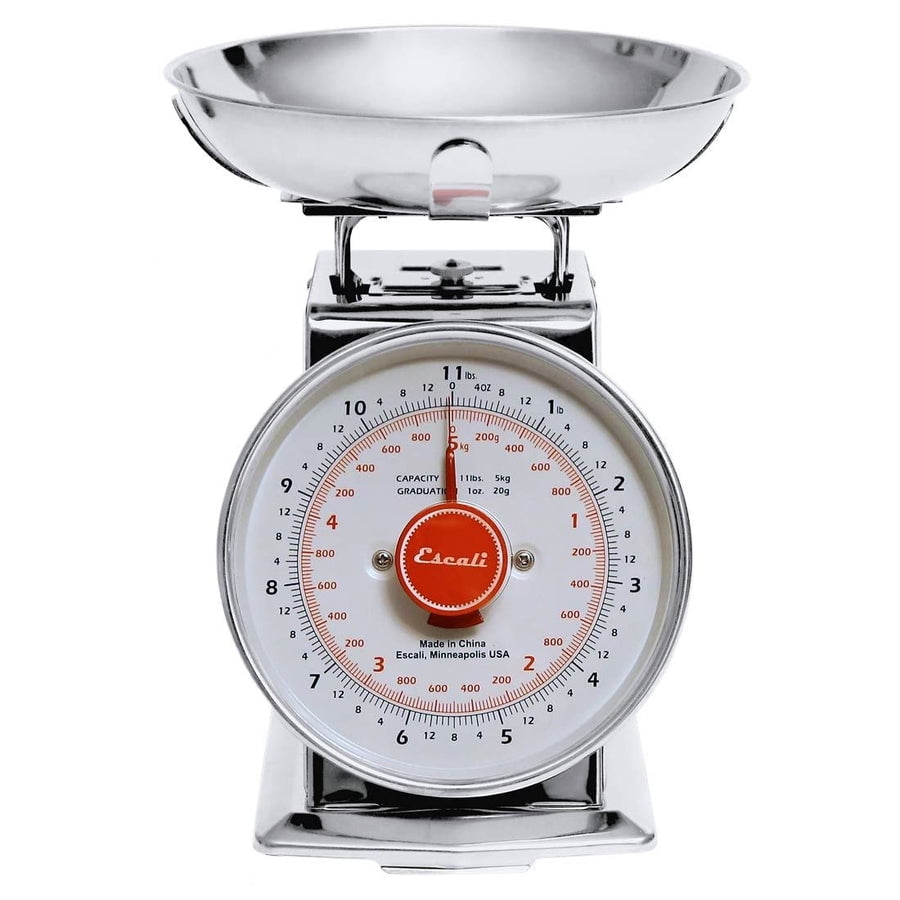 Ds115b Mercado Retro Classic Mechanical Dial Stainless Steel Scale, Removeable Bowl, Tare Functionality, 11lb Capacity, Stainless