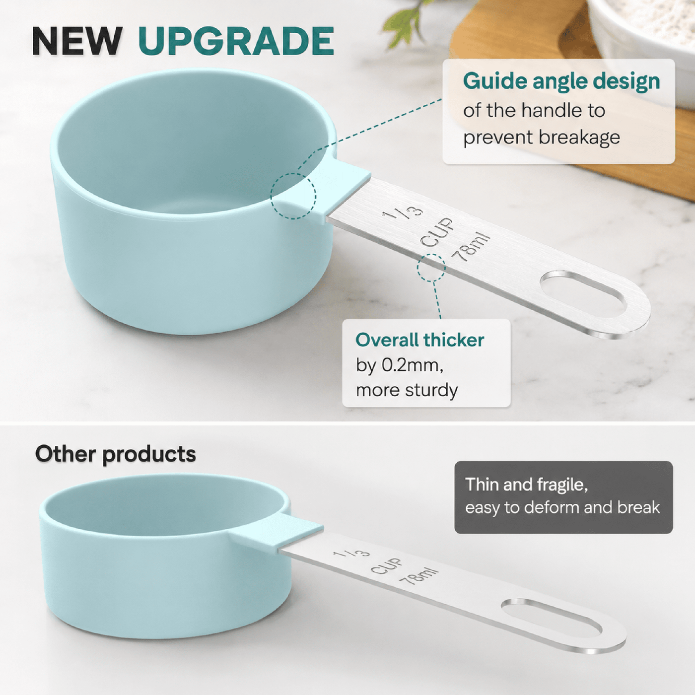 Measuring Cups Spoons Set Stainless Steel 10-Piece Black Nesting Stackable Food Grade Cooking Baking