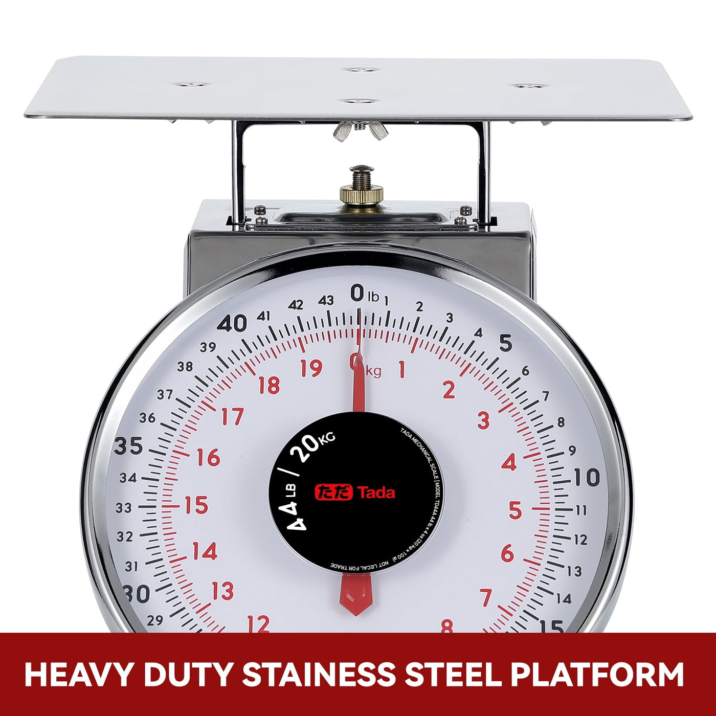 44lb Stainless Steel Mechanical Kitchen and Food Scale Produce Meat Scale with Stainless Steel Platform Silver