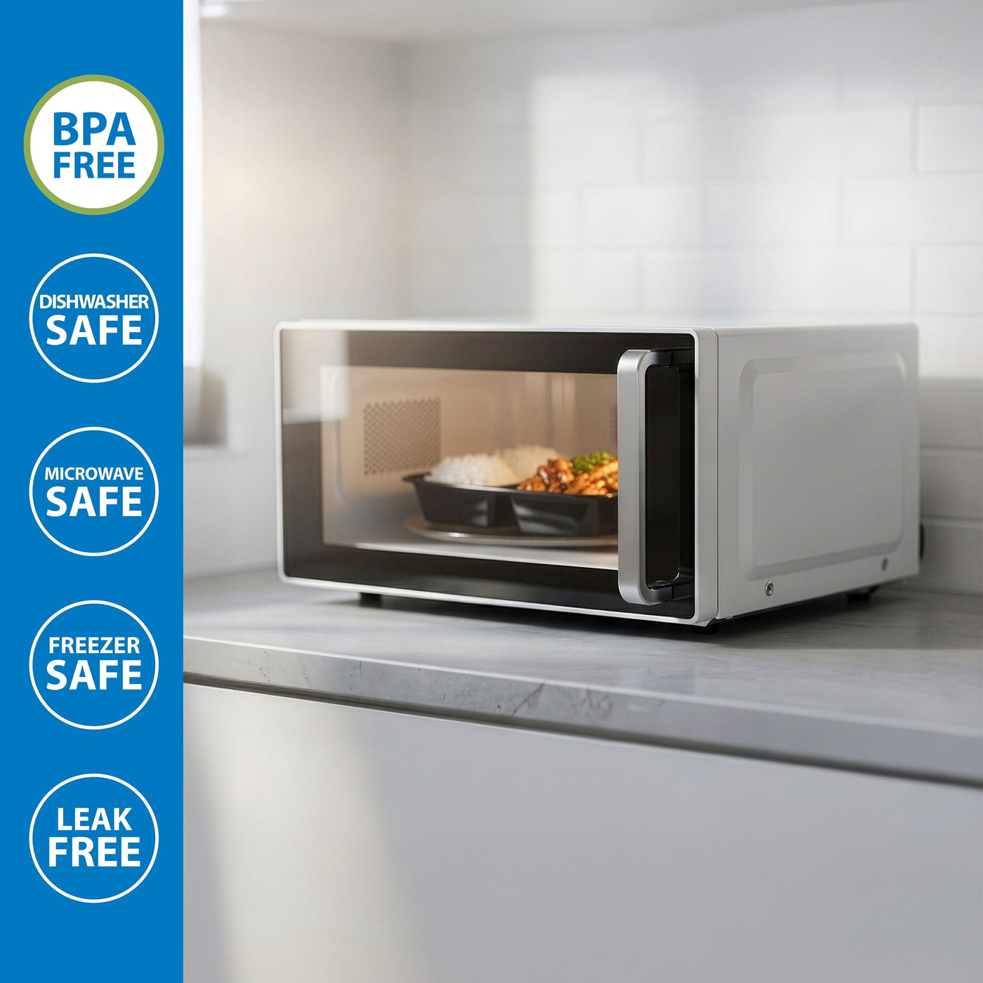 30-Piece (15 Containers + 15 Lids) with 2-Compartment Meal Prep, Bpa-free, Leak-resistant, Microwave and Dishwasher Safe