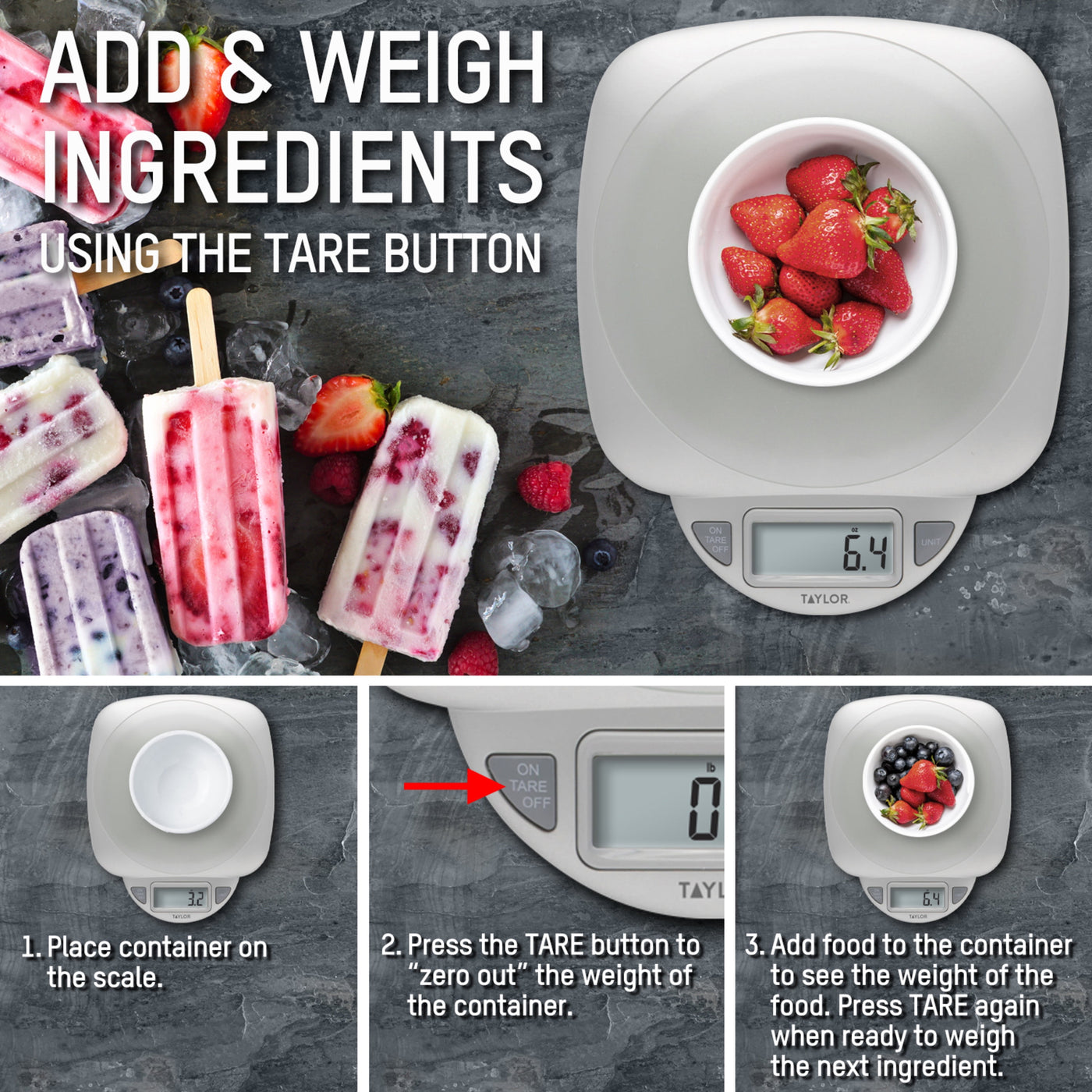 11 Lb. Digital Glass Top Kitchen Scale and Food Scale, for Accurate Kitchen, Food and Portion Weighing