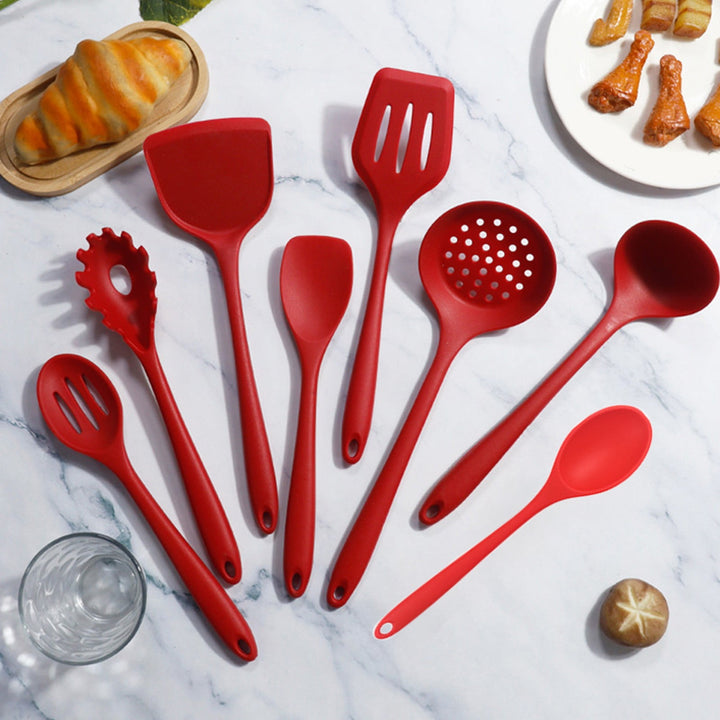 8-Piece Kitchen Cooking Utensils Set, Nonstick Pot Hot-proof Kitchen Utensils Spoon Shovel Set Multi-purpose Cooking Pot Shovel Spatula Colander Set