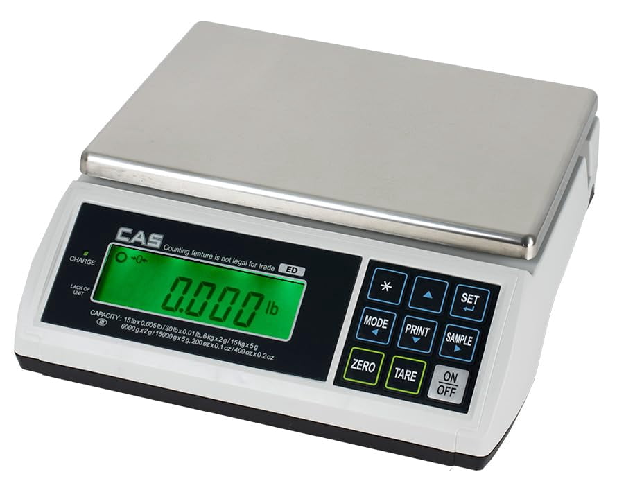 Cas Ed-30 Multifunctional Electronic Counting Scale, 30lb Capacity Ntep Certified Scale for Legal Trade, Features Dual Range Tech, LCD Display