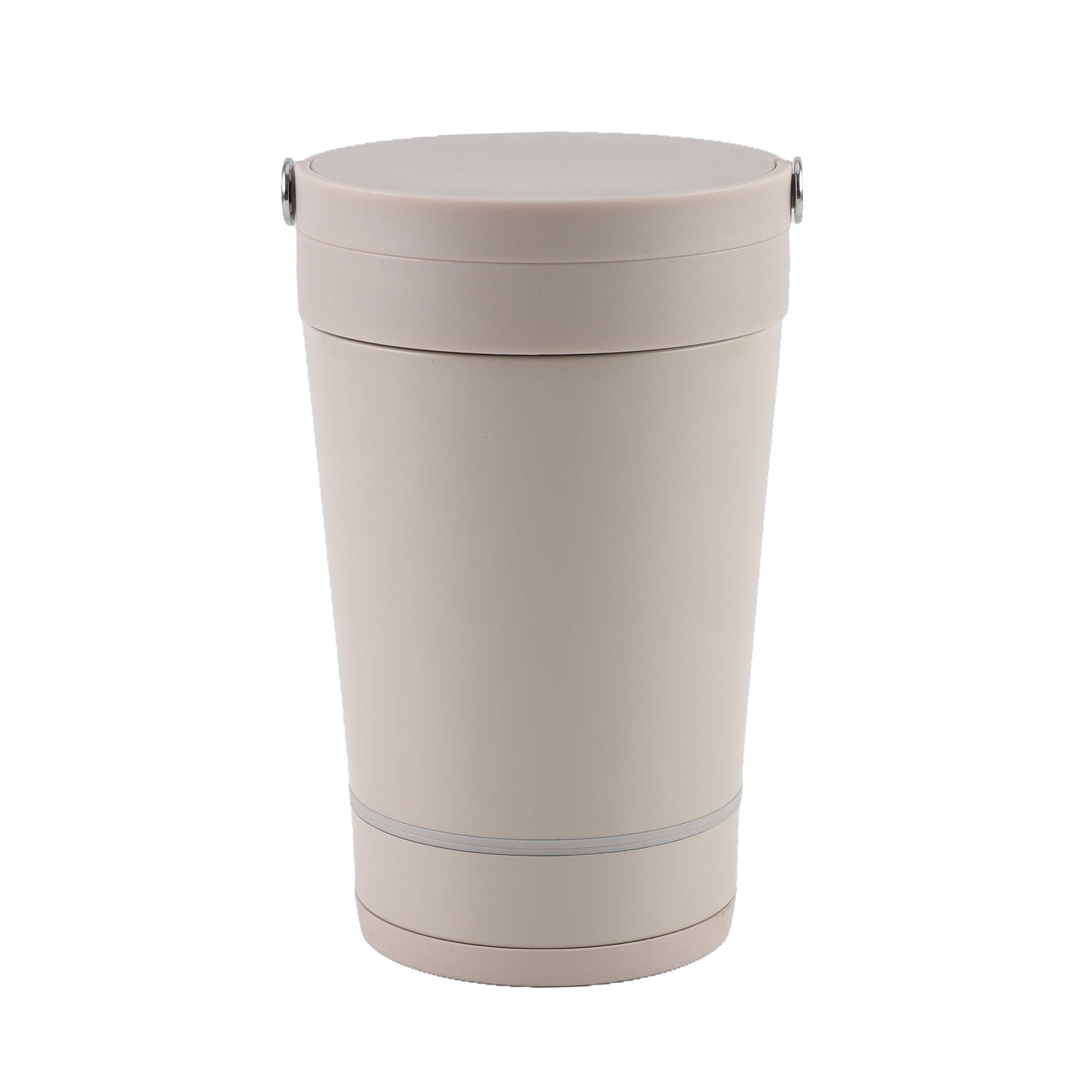 Cook with Color Insulated Ice Cream Holder or Soup Container with Toppings Compartment and Spoon, Taupe, Made for Portable Food Storage