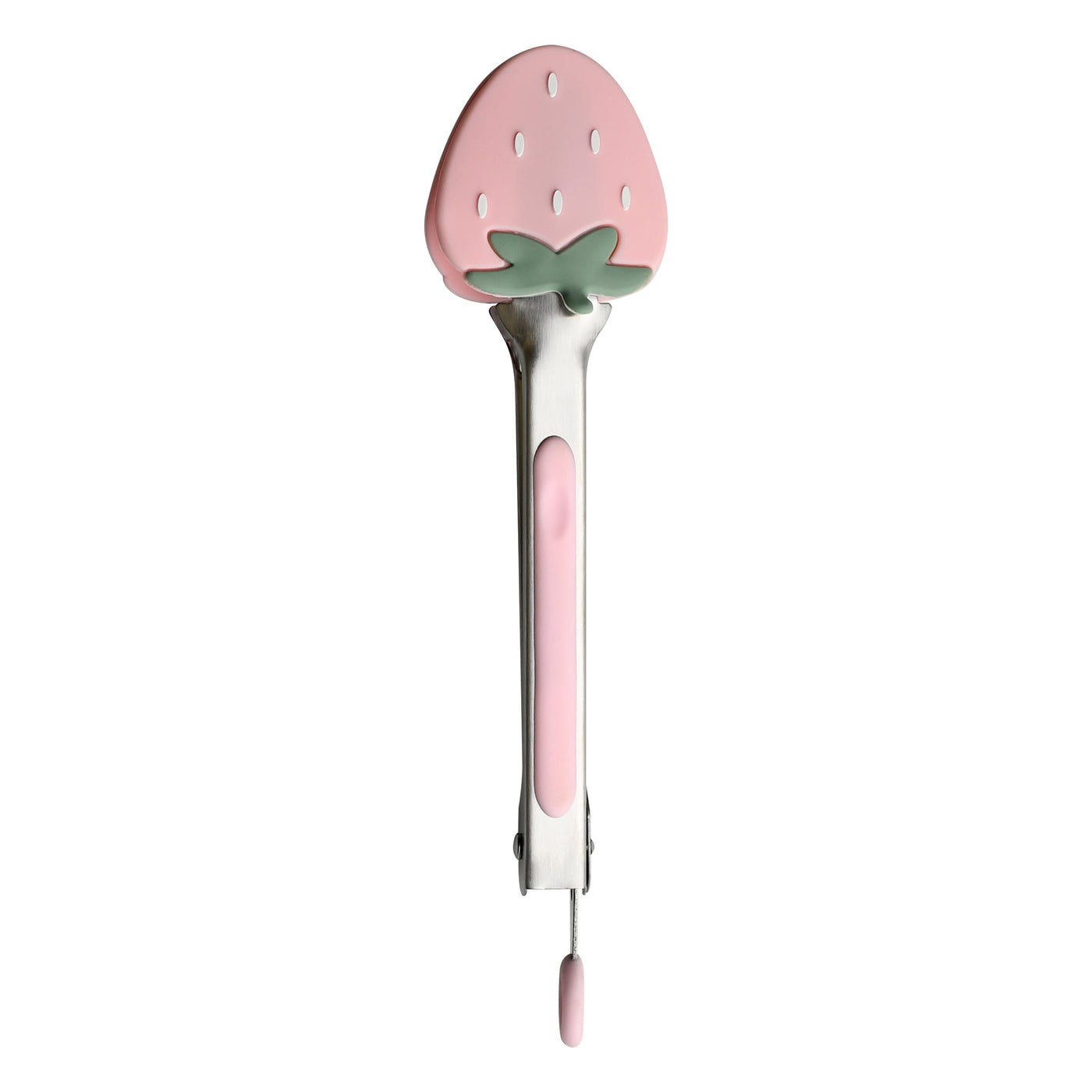 Cook with Color Mini Silicone Tongs, Stainless Steel Heat-resistant Food Tongs for Appetizers, Strawberry
