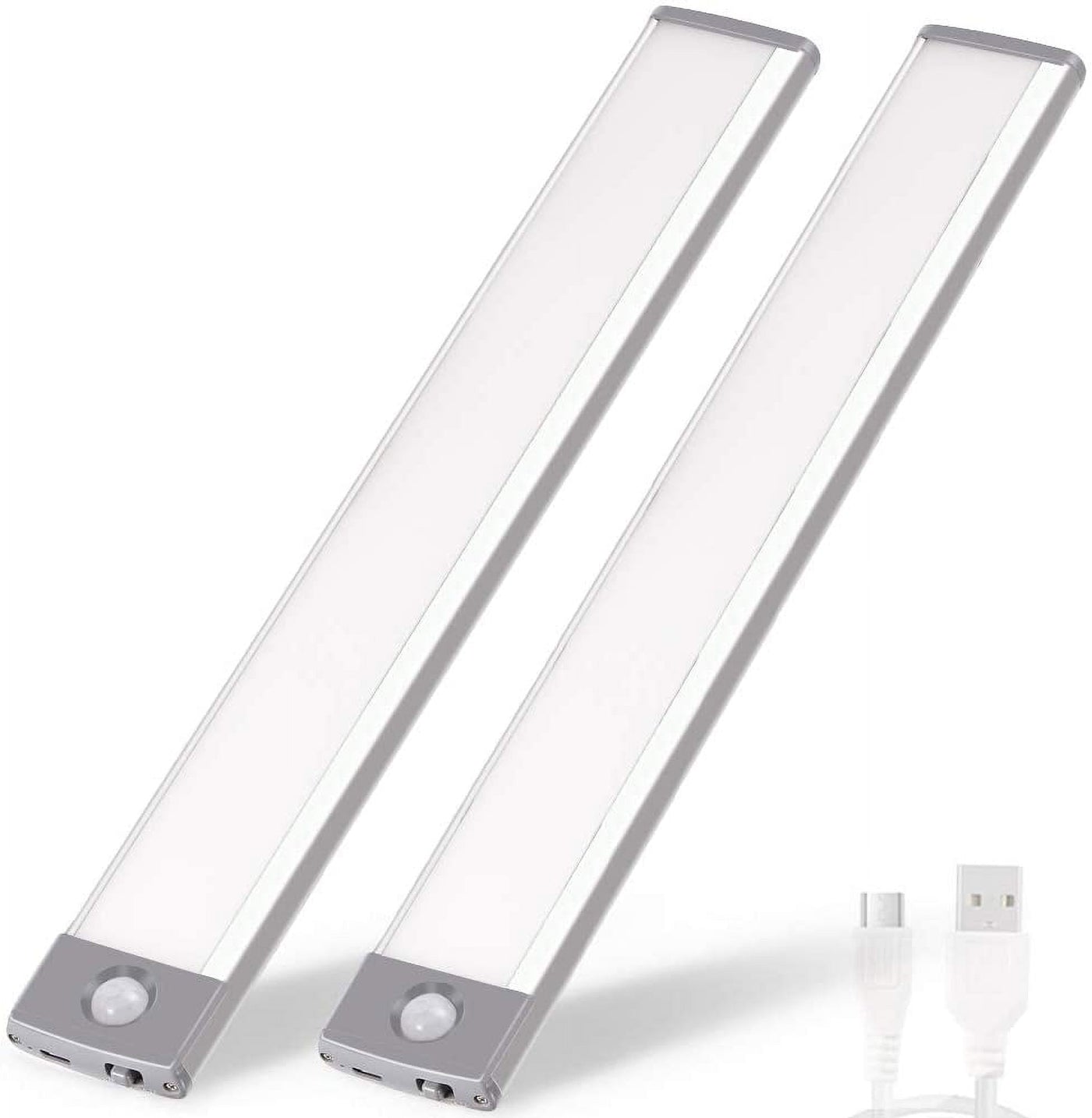 Mikhai 16inch Under Cabinet Lighting, 2-Pack Rechargeable Motion Sensor Light Indoor, 5 Levels Dimmable Magnetic Closet Lights