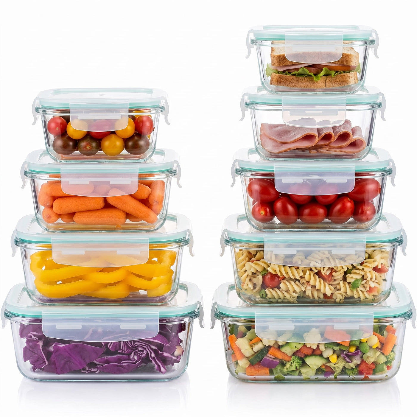 8-Pack Glass Meal Prep Containers with Airtight Lids, Meal Prep Containers Glass, Lunch Office Meal for Microwave, Oven, Freezer and Dishwasher