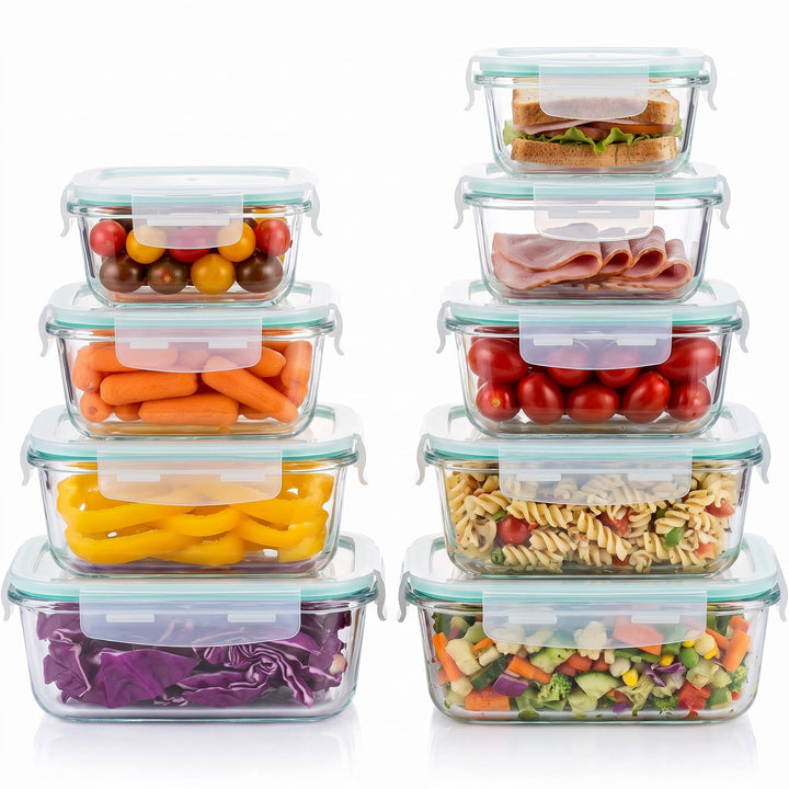 8-Pack Glass Meal Prep Containers with Airtight Lids, Meal Prep Containers Glass, Lunch Office Meal for Microwave, Oven, Freezer and Dishwasher