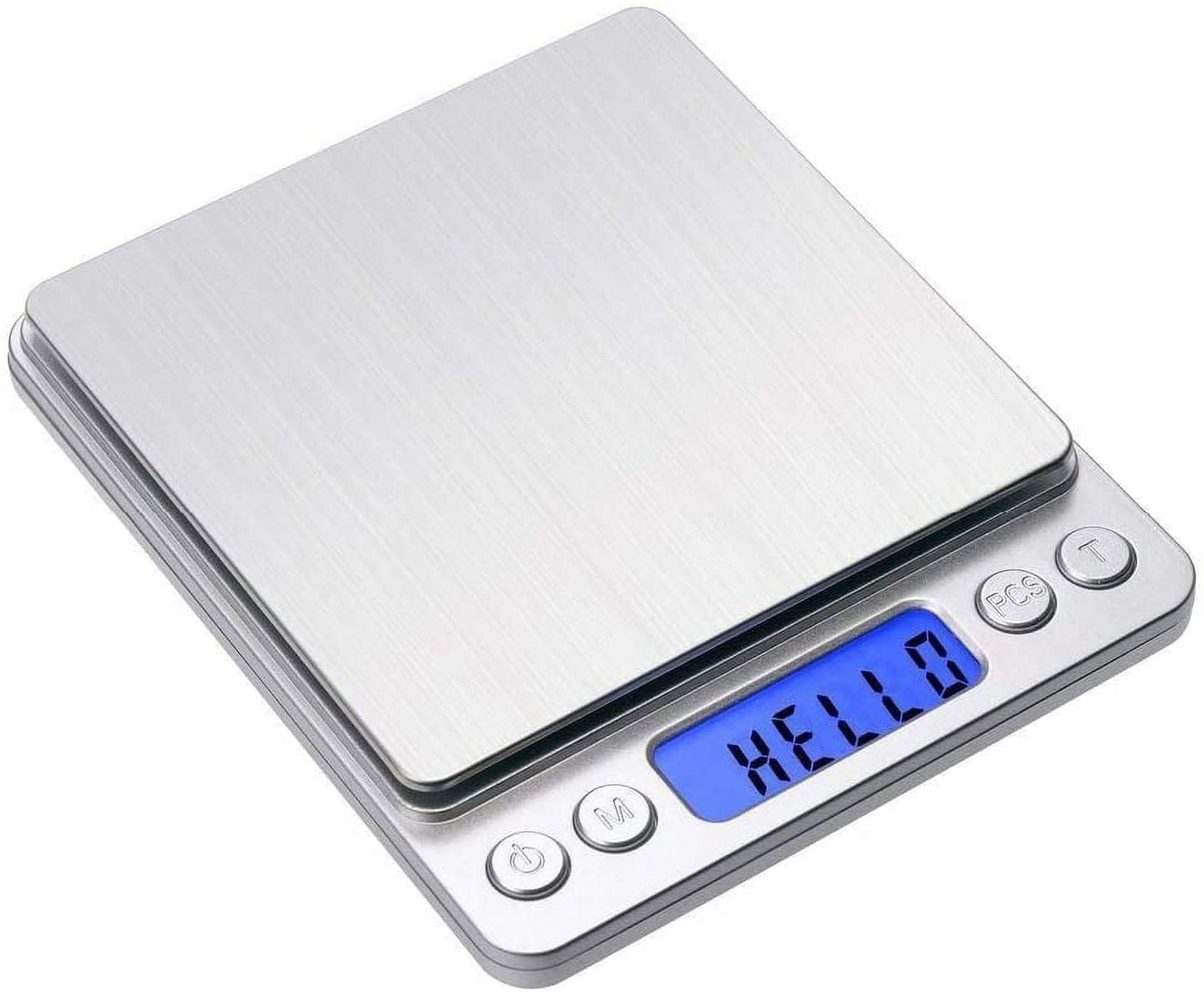 Digital Food Scale, 3000g/0.1g Digital Scale, Gram Scale with 2 Trays for Cooking and Baking, Coffee Scale with Back-lit LCD Display 6 Units, Auto Off