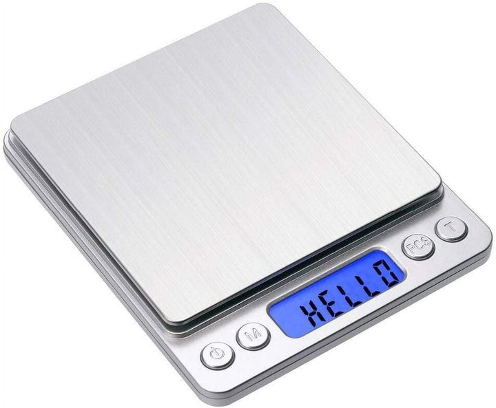 Digital Food Scale, 3000g/0.1g Digital Scale, Gram Scale with 2 Trays for Cooking and Baking, Coffee Scale with Back-lit LCD Display 6 Units, Auto Off