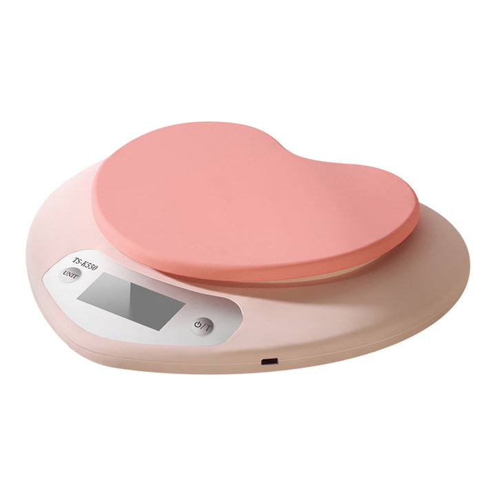Dnogom Heart-shape Digital Kitchen Baking Scale, 0.1g Accurate High-sensitivity Food/Coffee Gram Scale for Baking Cooking Coffee(pink)