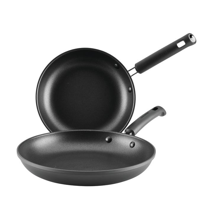 2-Piece Nonstick Frying Pan Set, Dishwasher and Oven Safe, Black, for Frying, Boiling and Everyday Home Cooking